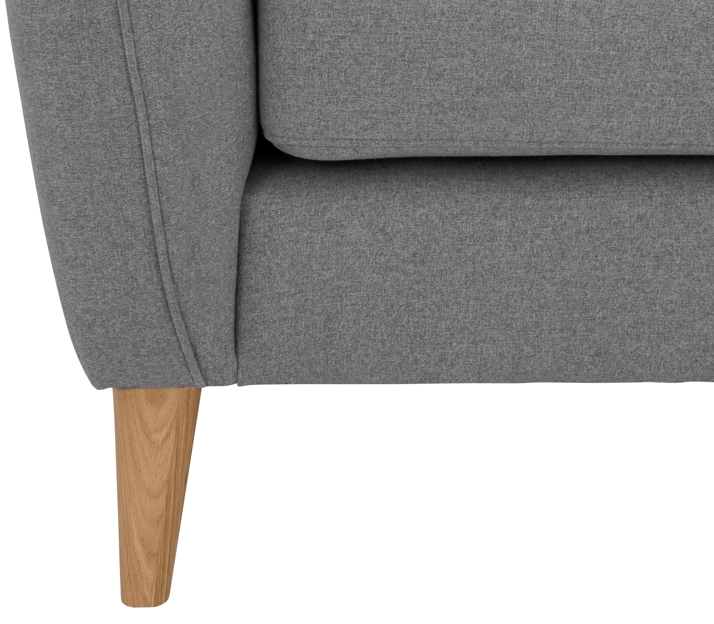 Home affaire Ecksofa »MARSEILLE 278/278 cm, L-Form, Webstoff, Flachgewebe, Filzoptik«, gleichschenklig, Massivholzbeine, Landhausstil, Wellenunterfederung