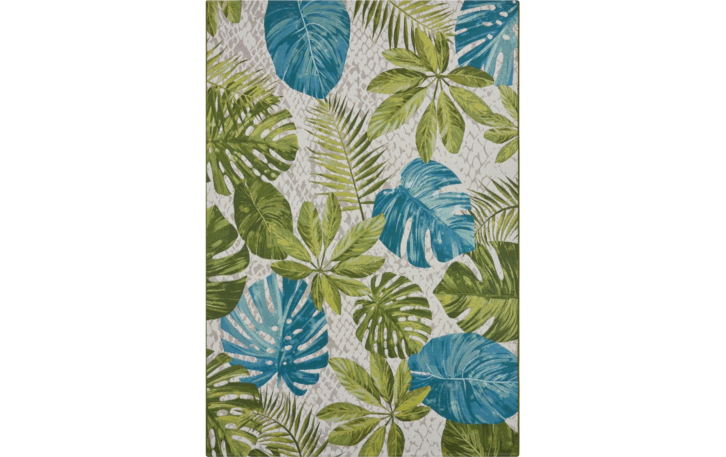 Image of HANSE Home Teppich "Hanse Home Teppich Tropical Leaves 80 cm x 165 cm, Grün/Türkis"