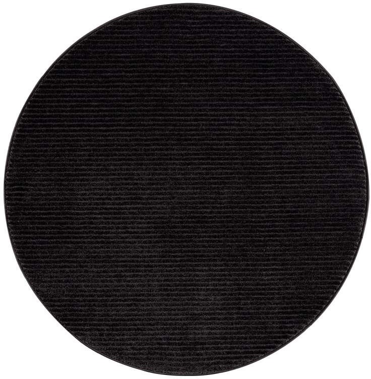 Carpet City Teppich »233-82-FANCY900«, rund, Kurzflor, Einfarbig, 3D-Optik, Streifen Look