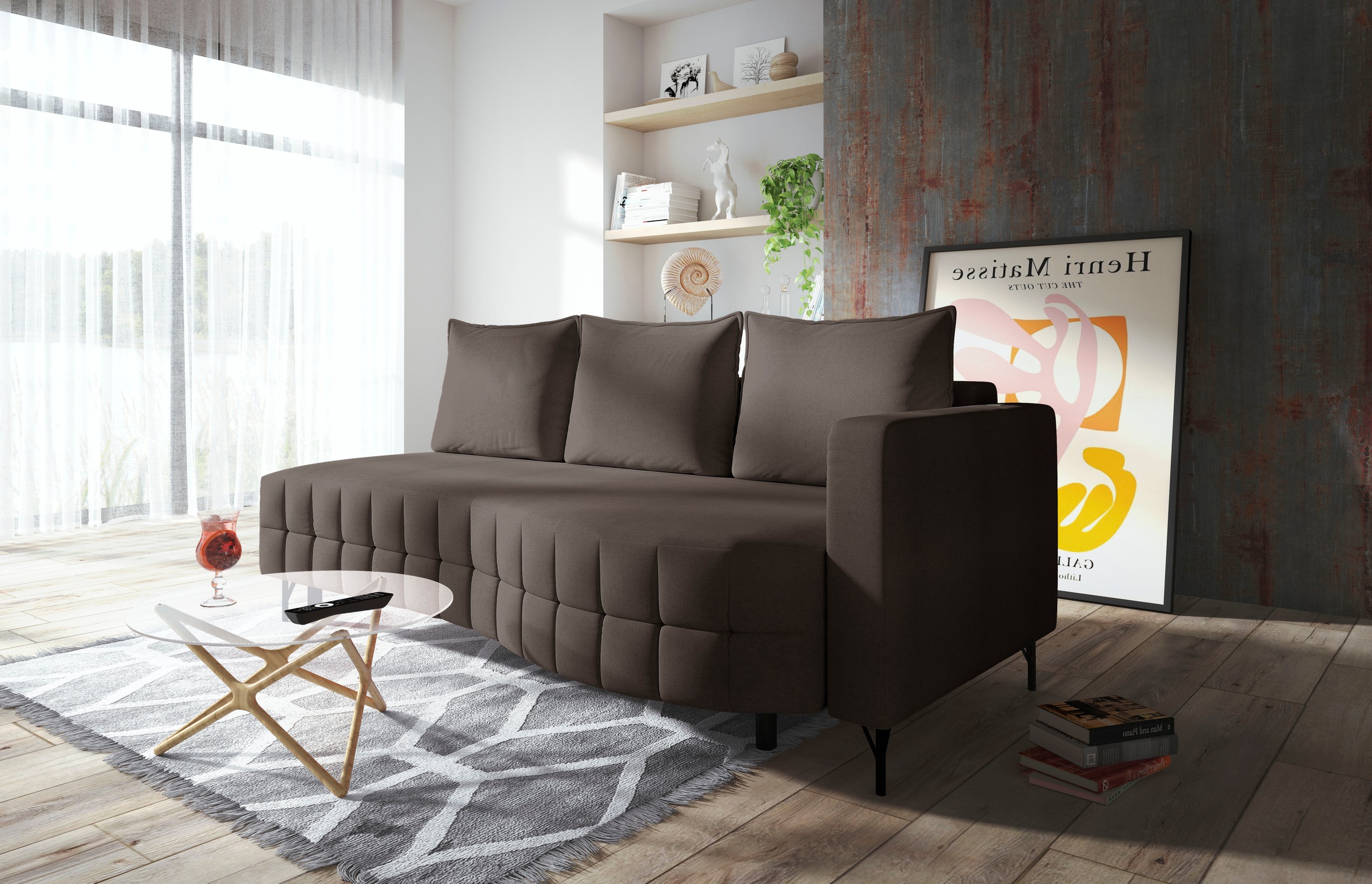 Image of exxpo - sofa fashion Loungesofa "T wiggy Schlafsofa mit Bettfunktion und Bettkasten," komfortabler Federkern, super Sitzkomfort, elegante Formensprache