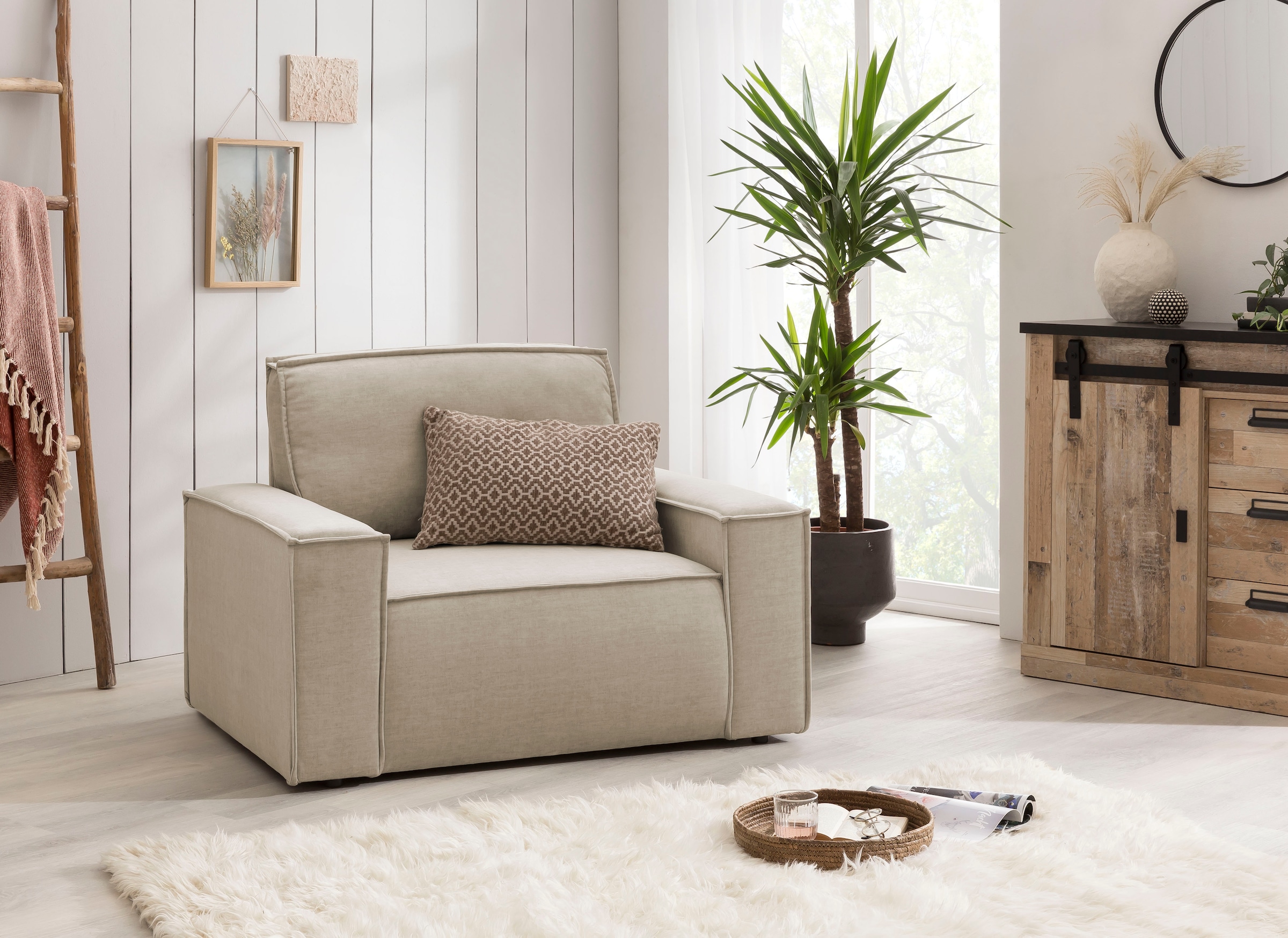 GOODproduct Fauteuil »SHERWOOD Samtvelours Love-Seat« compatible avec la série de coussins SHERWOOD