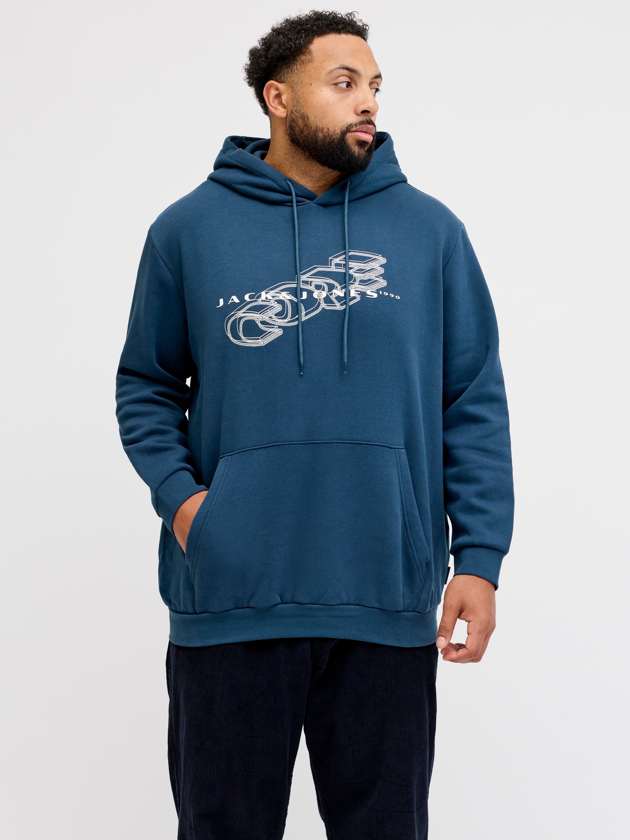 Image of Jack & Jones PlusSize Kapuzensweatshirt "JCOFUSION BRANDING SWEAT HOOD PLS"