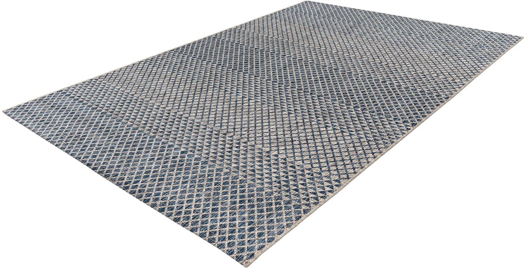 Obsession Teppich »My Nordic 877«, rechteckig, 0,5 mm Höhe, Flachgewebe, modernes kariertes Design, In- und Outdoor geeignet