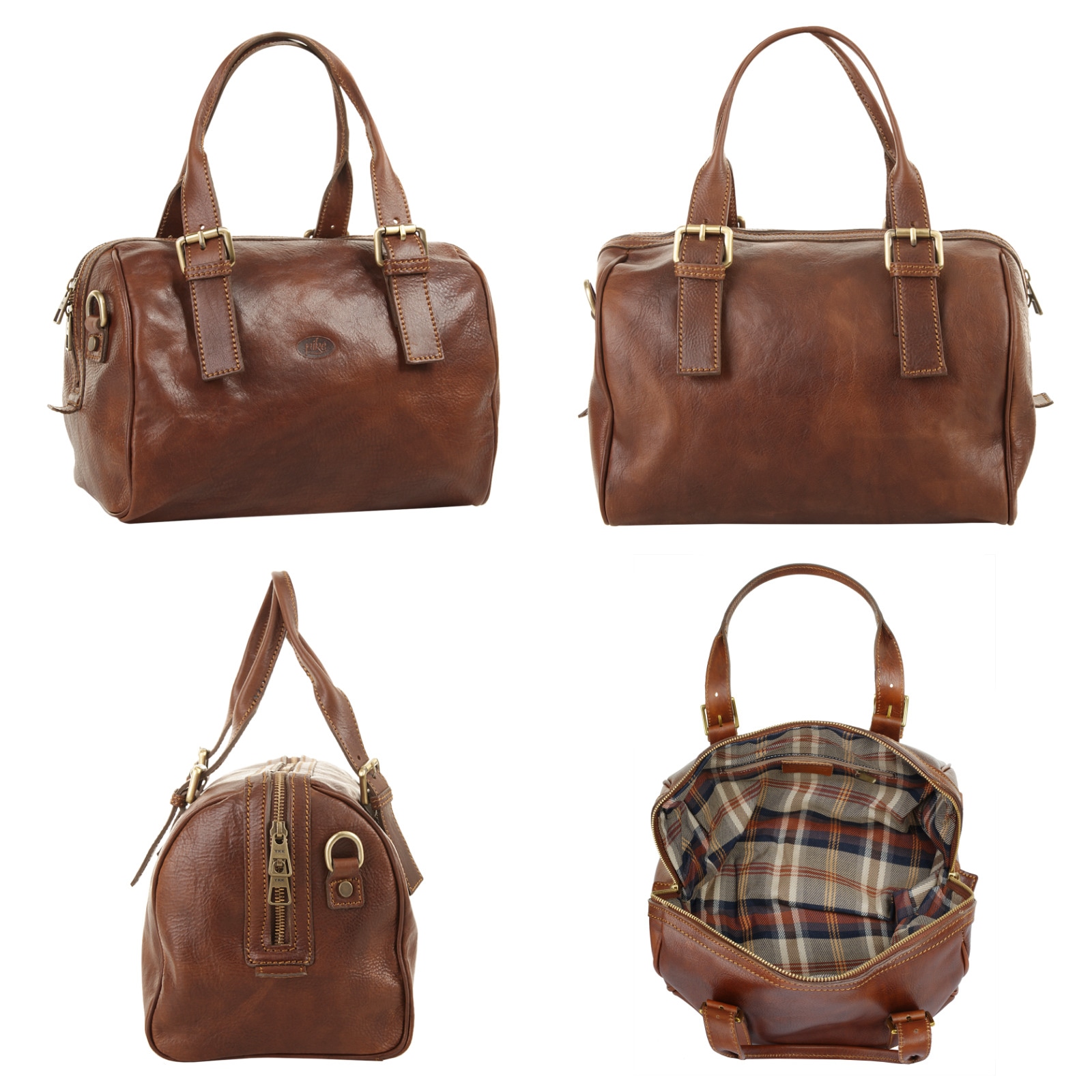 Piké Henkeltasche, echt Leder, Made in Italy