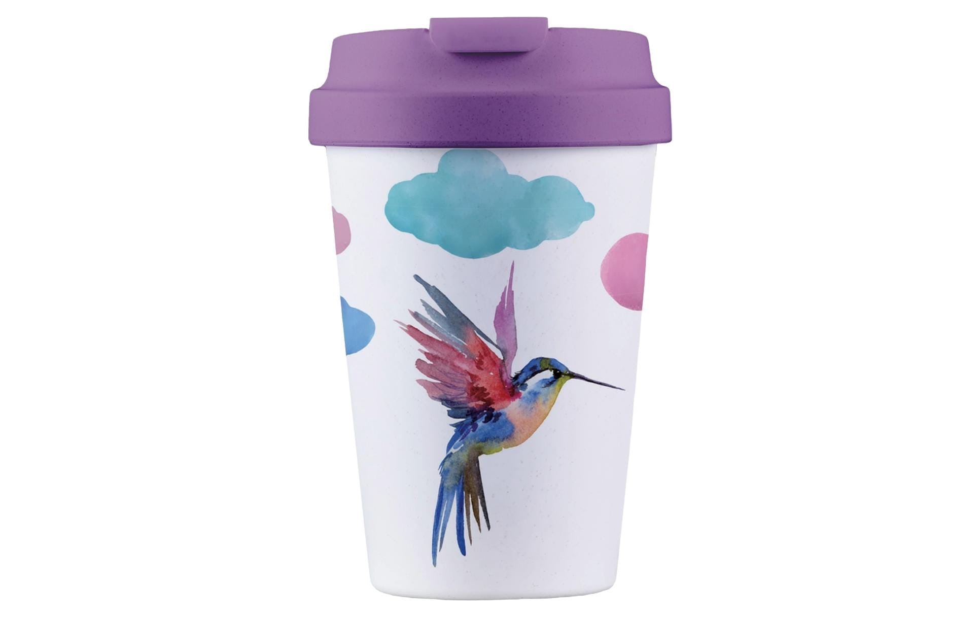 Image of Coffee-to-go-Becher "BioLoco Easy Cup-Watercolor bird 350 ml"