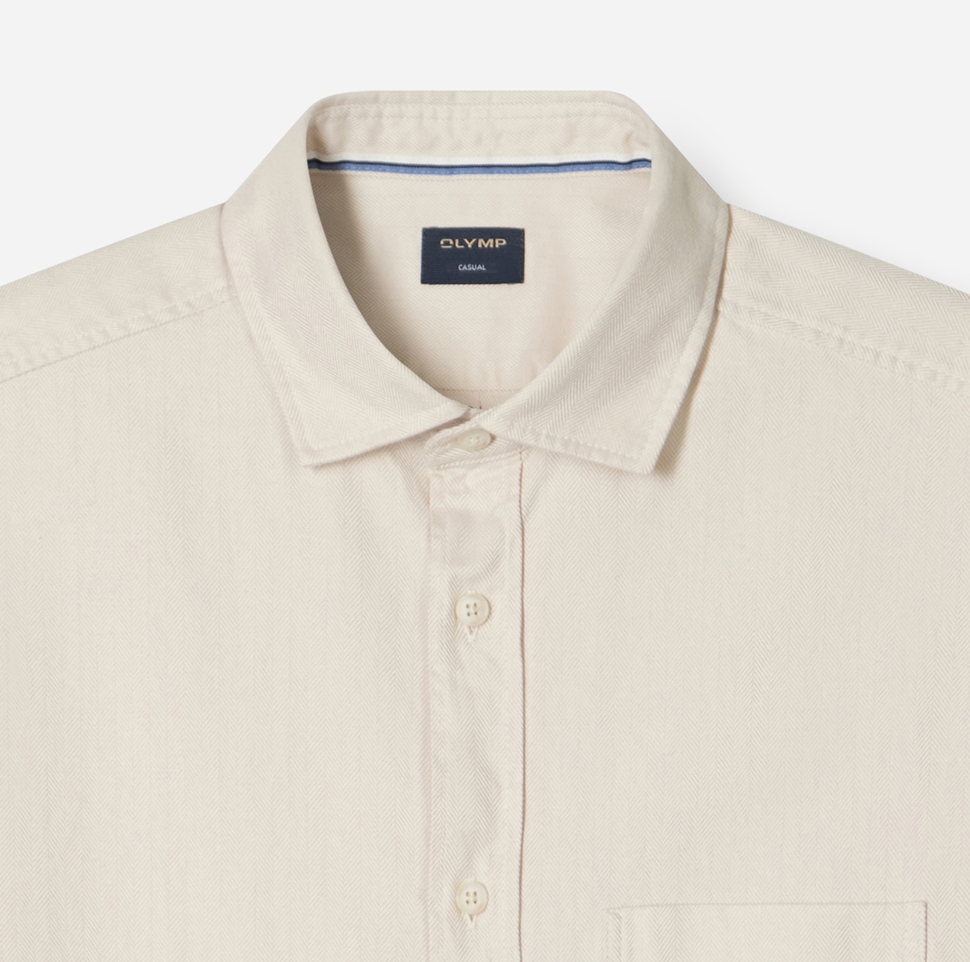 OLYMP Chemise en flanelle casual, modern fit, Kentkragen, unifarben