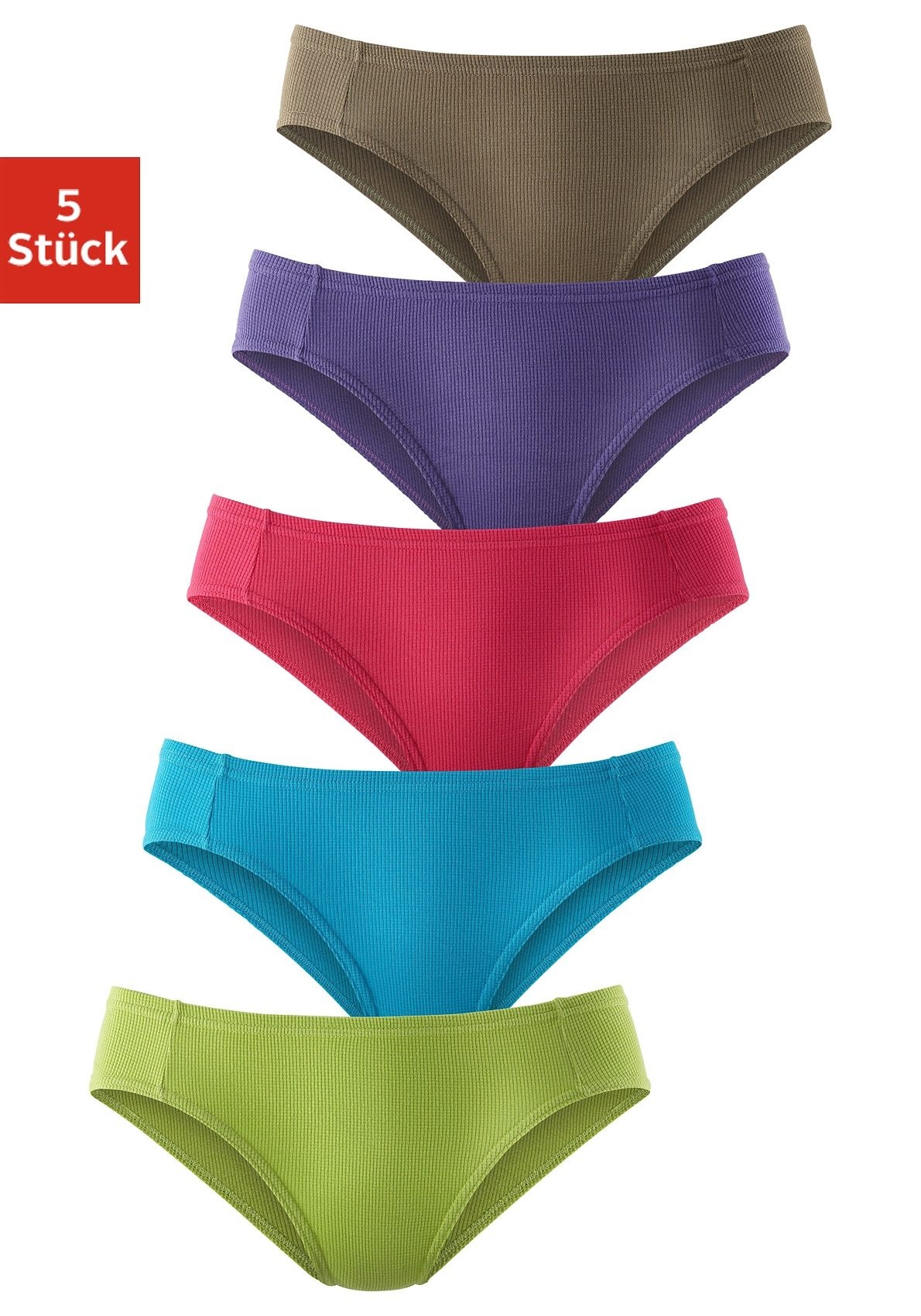 Image of petite fleur Bikinislip, (Packung, 5 St., 5er-Pack), aus weicher Pikee-Qualität bei Ackermann Versand Schweiz