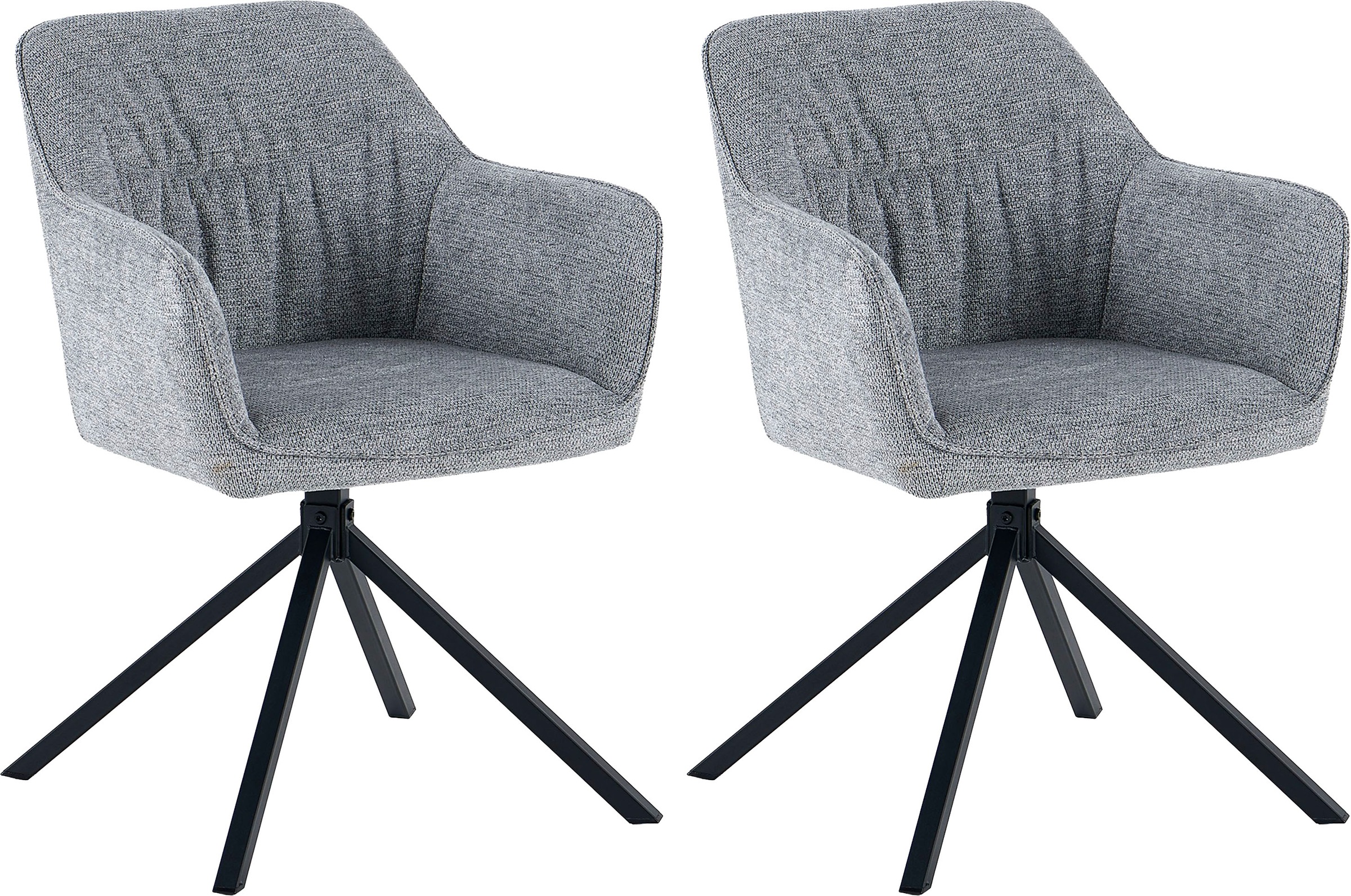Image of GOODproduct Esszimmerstuhl "Turin" (Set) 2 Stk.moderner Stuhl, 360 Grad drehbar, mit hochwertigem Strukturstoff