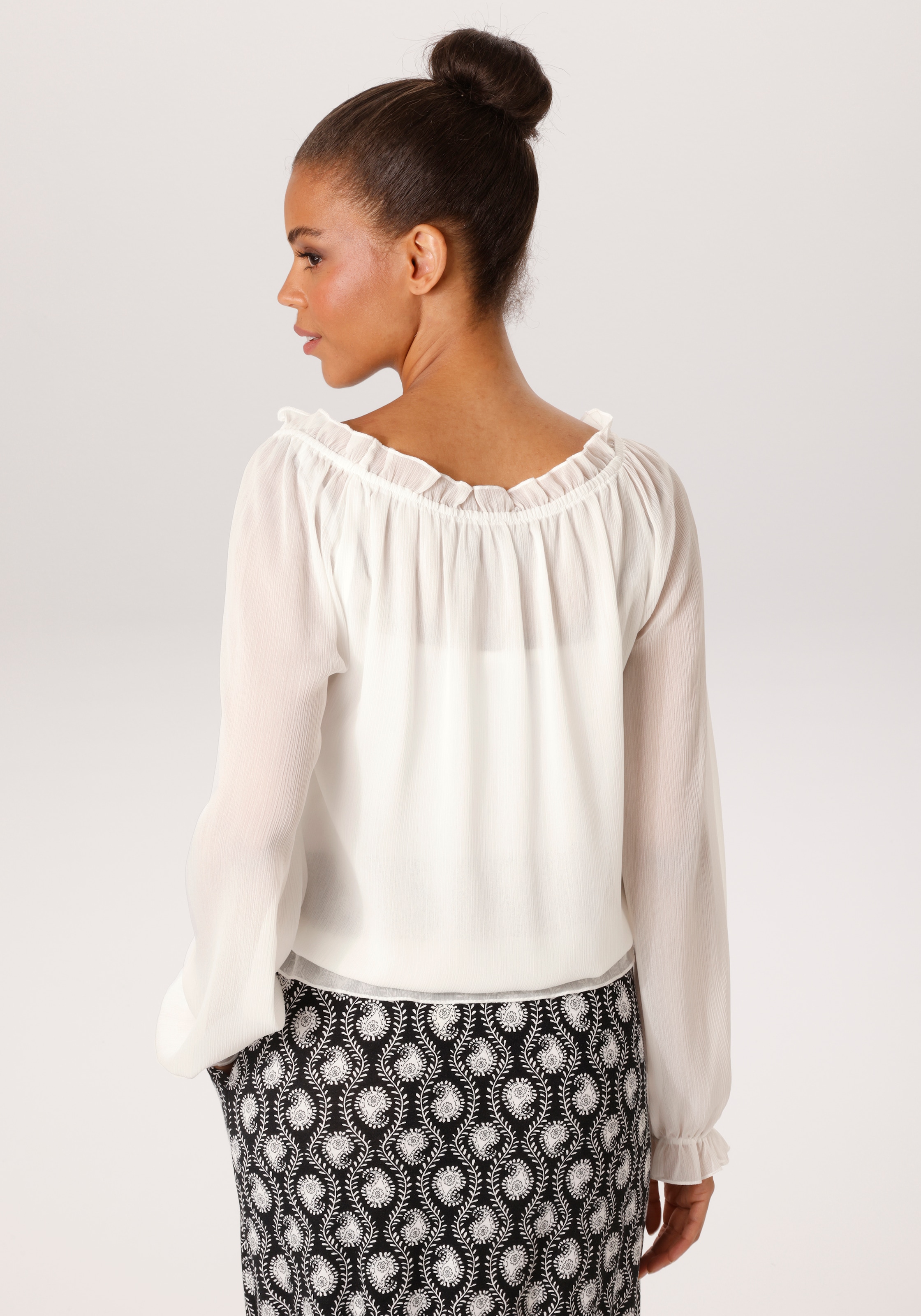 Aniston CASUAL Schlupfbluse aus strukturiertem Chiffon - NEUE KOLLEKTION