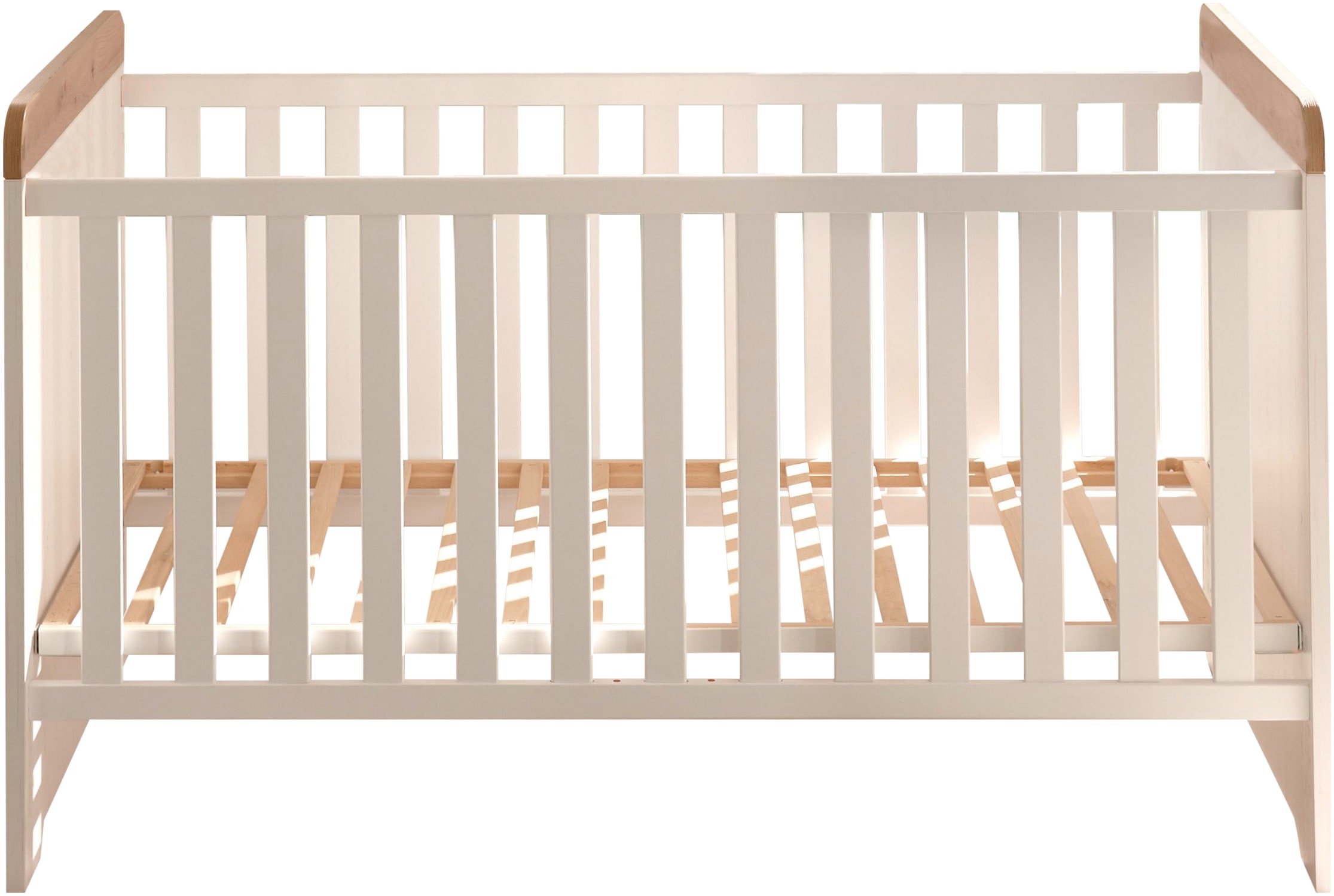 Begabino Babybett »Jasmin passend zum Babyzimmer« 70x140 cm inklusive Lattenrahmen, Landhausstil mit 3 Schlupfsprossen