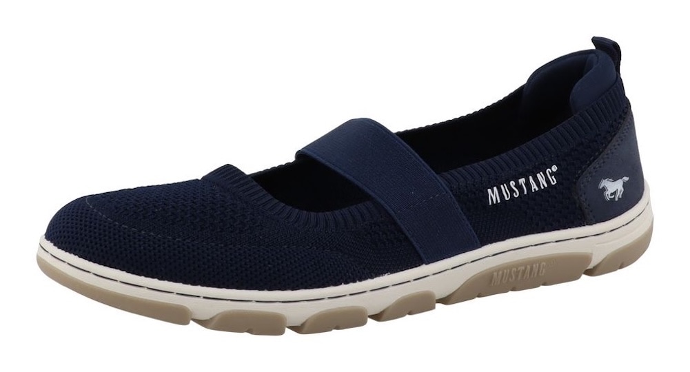 Image of Mustang Shoes Riemchenballerina "Sue" Halbschuh, Schlupfschuh mit Gummizug-Riemen