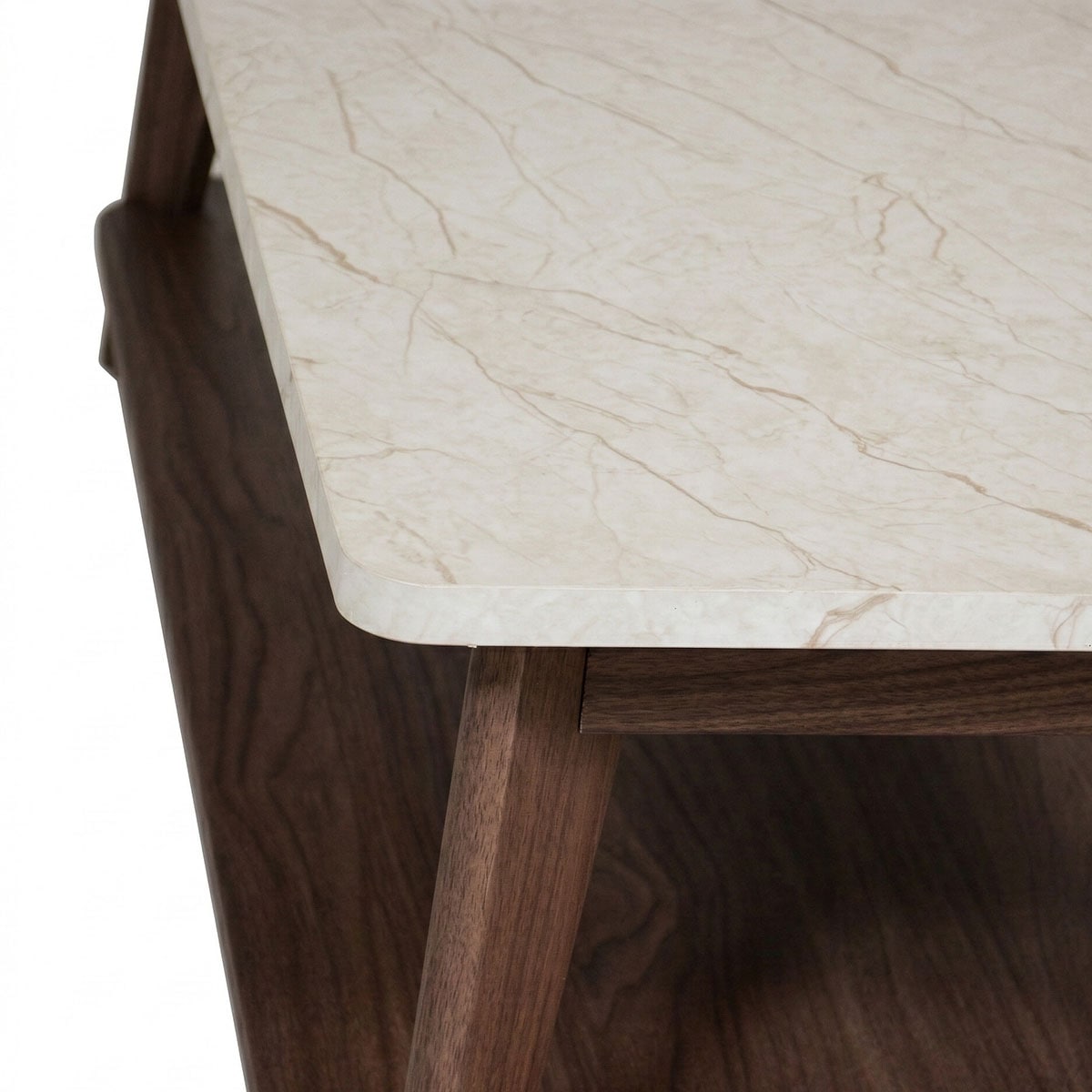 Jahnke Couchtisch »SIXTY COFFEE« Couchtisch, 2 Ebenen, Skandi, Walnuss-Optik&Marmor-Look, Breite:110 cm