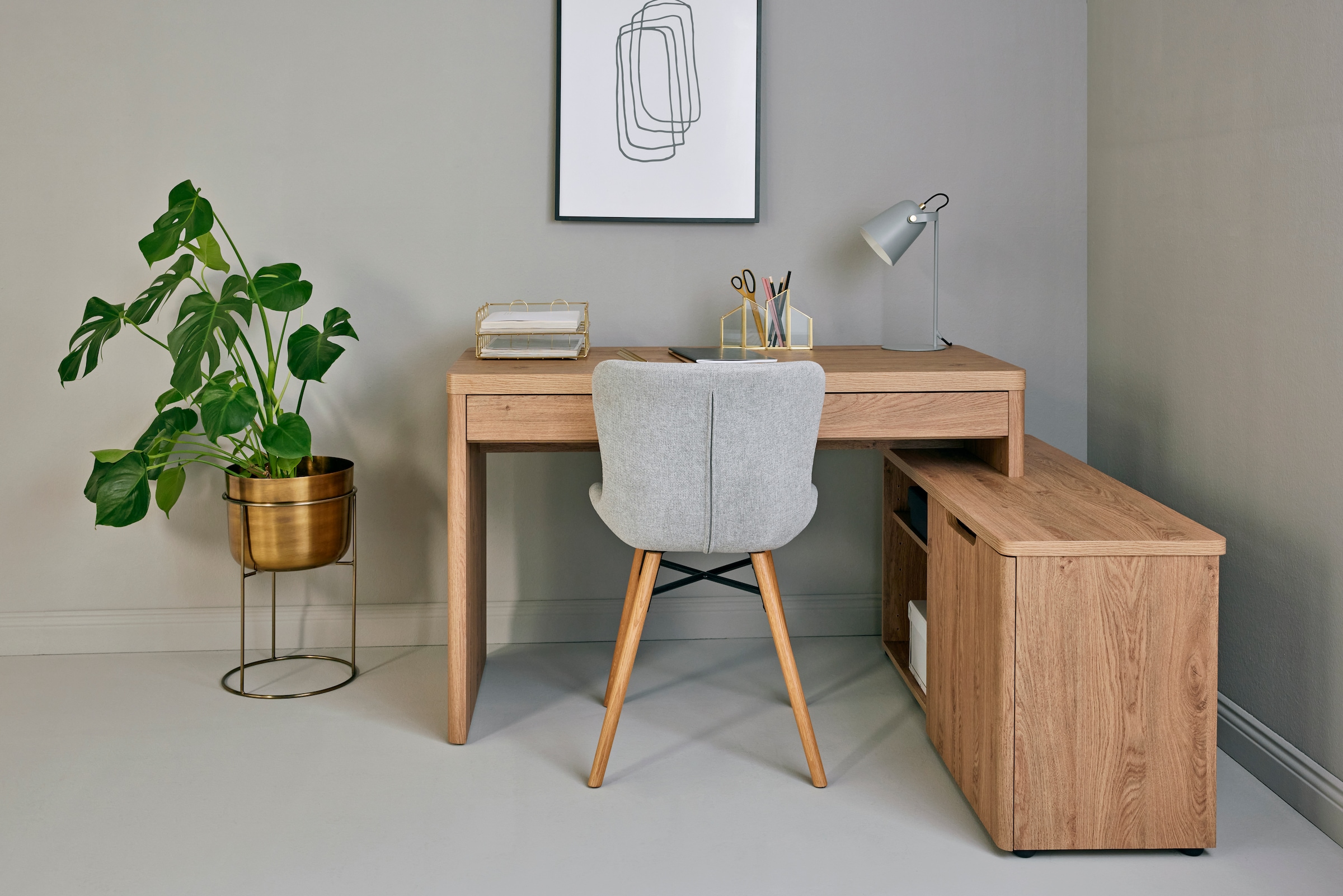 Jahnke Bureau d'angle »LIBRE C 155 E« 1 cuis tlg. montage réversible, largeur env. 140 cm