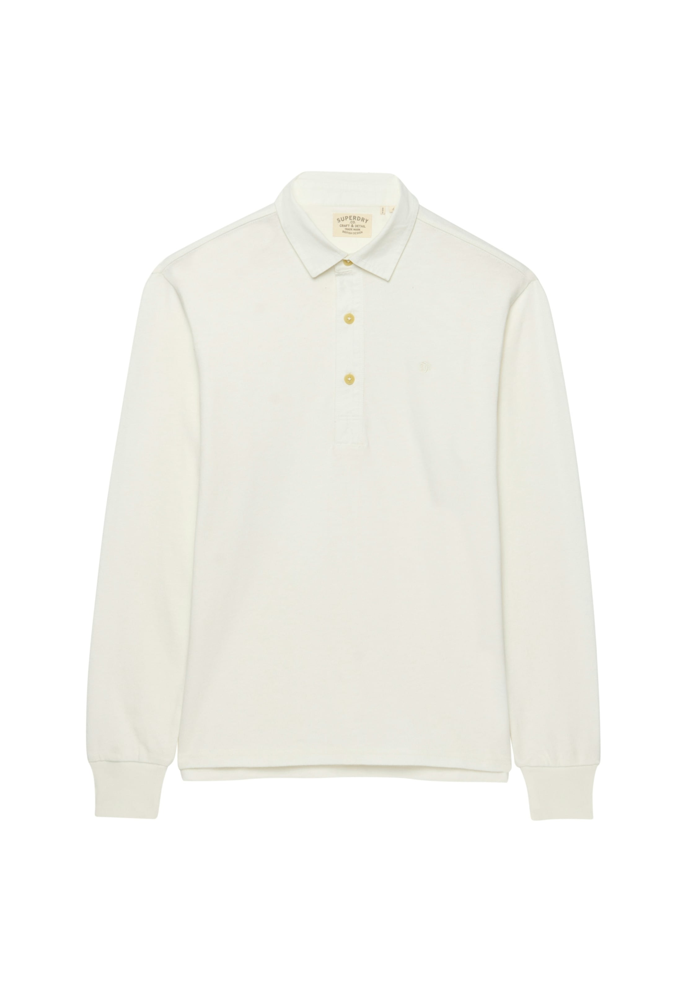 Superdry Polo à manches longues »CLASSIC RUGBY TOP« en coton et jersey simple, coupe décontractée, avec patte de boutonnage courte