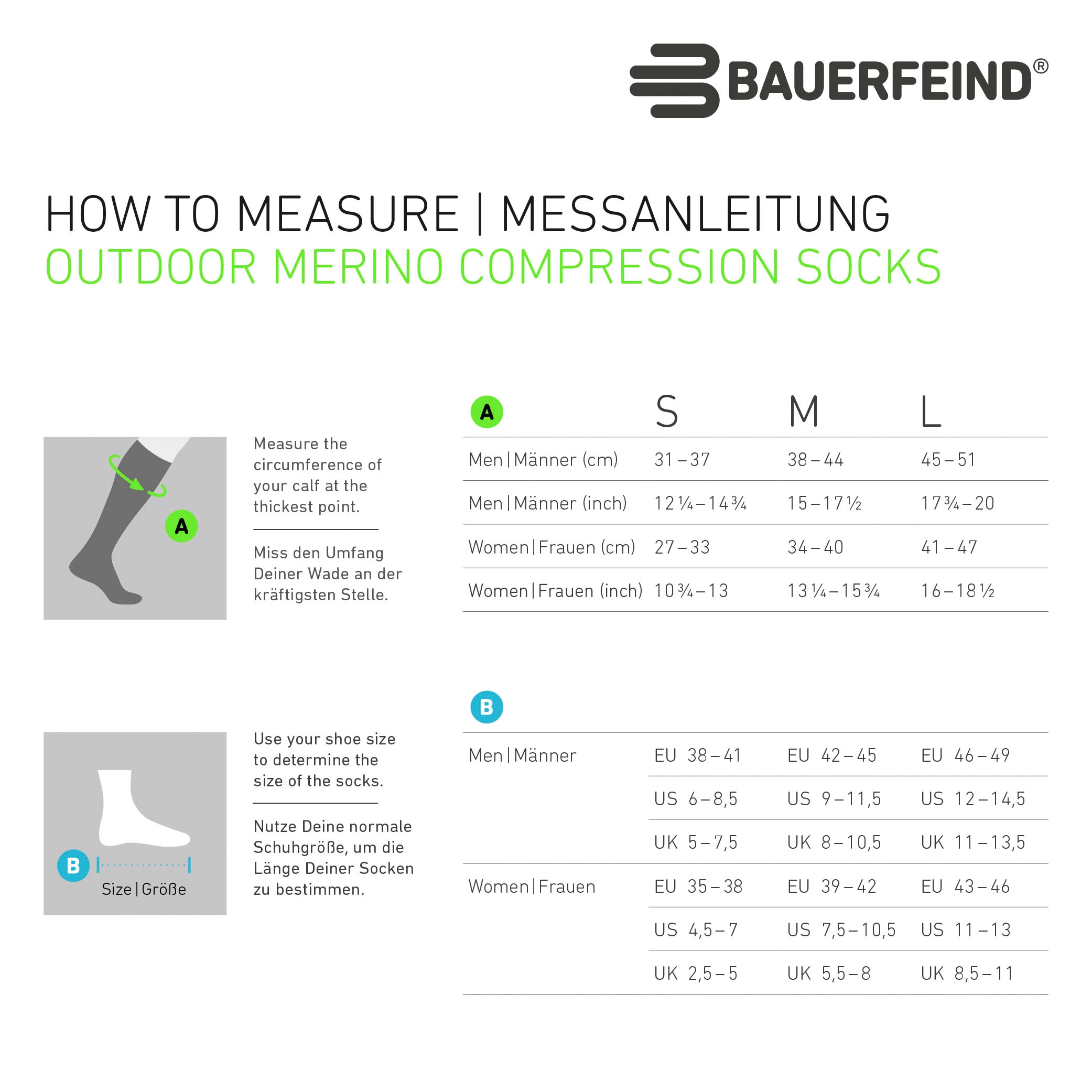 Bauerfeind Sportsocken »Outdoor Merino Compression Socks« mit hohem Anteil an Merinowolle