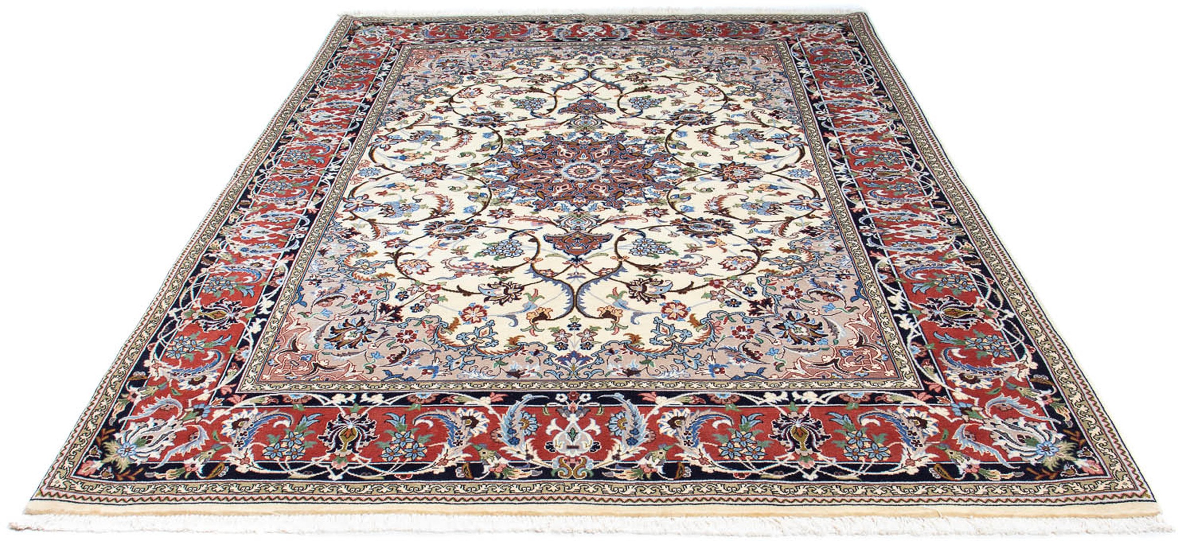 Image of morgenland Orientteppich »Perser - Ghom - 253 x 180 cm - beige«, rechteckig, 10 mm Höhe, Wohnzimmer, Handgeknüpft, Einzelstück mit Zertifikat bei Ackermann Versand Schweiz