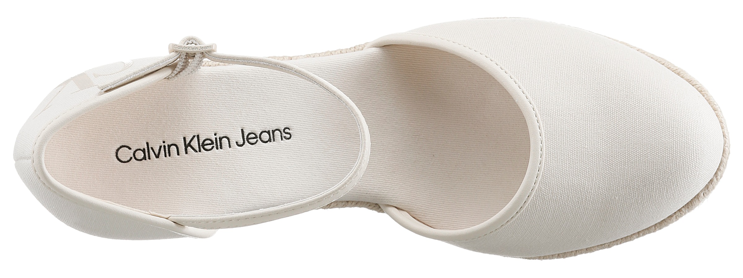 Calvin Klein Jeans Spangenpumps, mit Bastbesatz