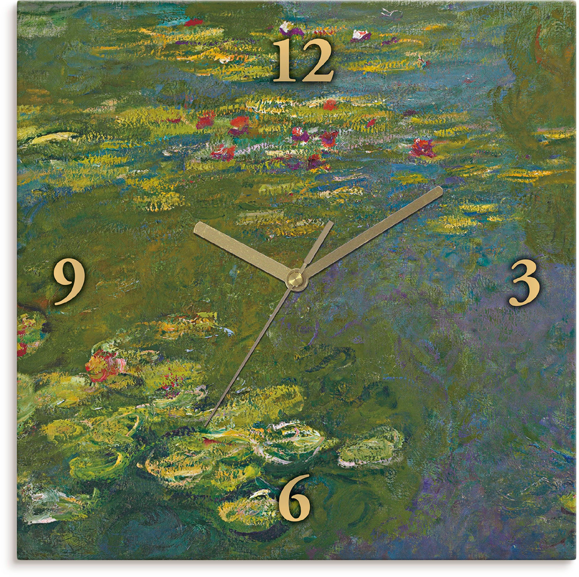 Image of Artland Wanduhr »Der Seerosenteich Le bassin aux nympheas«, lautlos, ohne Tickgeräusche, nicht tickend, geräuschlos - wählbar: Funkuhr o. Quarzuhr, moderne Uhr für Wohnzimmer, Küche etc. - Stil: modern bei Ackermann Versand Schweiz