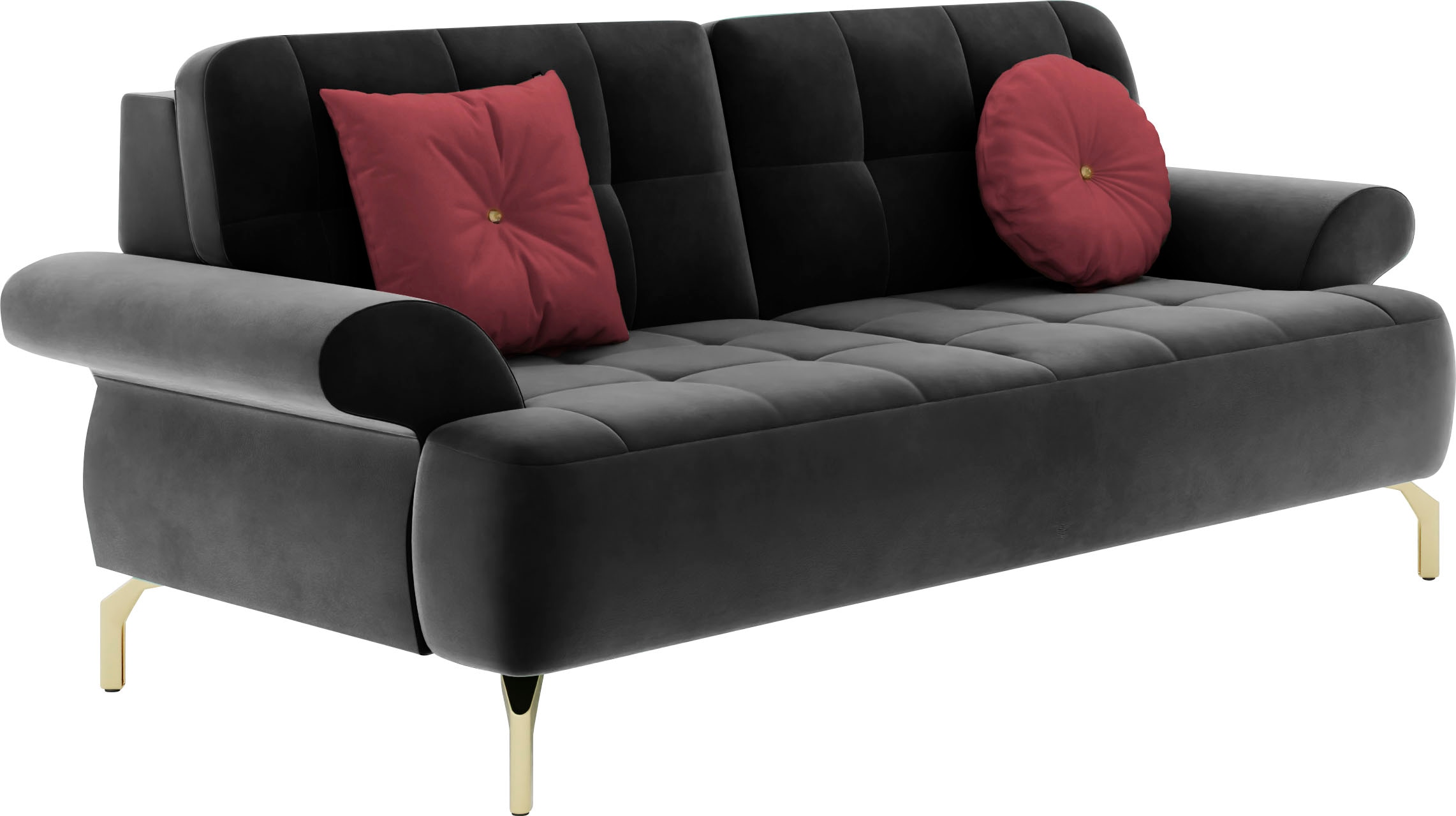 sit&more 2,5-Sitzer »Orient 1«, inkl. 2 Zierkissen mit Strass-Stein, goldfarbene Metallfüsse