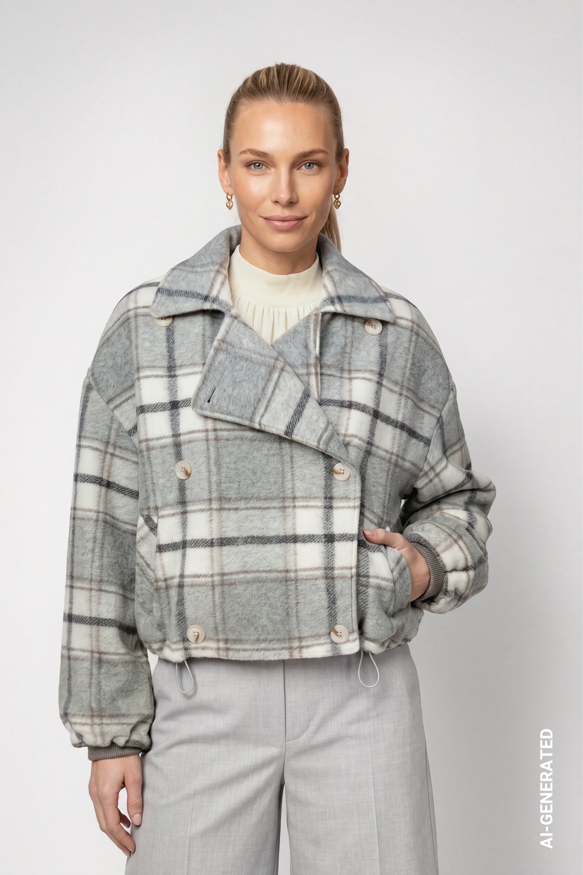 Image of Monari Blouson "Jacke Karo" ohne Kapuze Regular fit mit Reverskragen