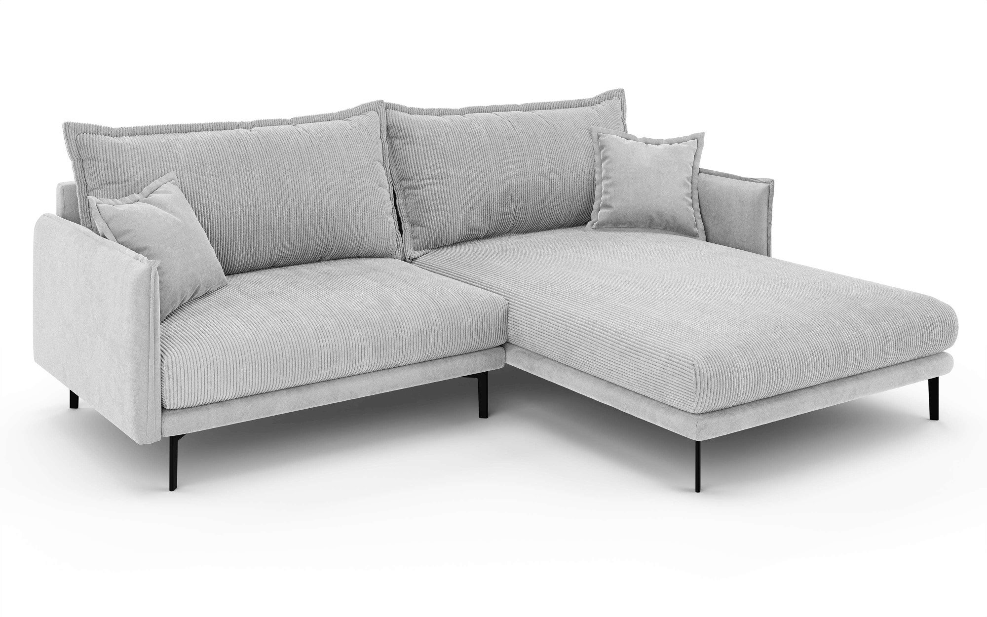 INOSIGN Ecksofa »ALEXANDRIA mit Recamiere rechts oder links bestellbar, moderne Bezüge«, L-Form mit Wellenunterfederung, Masse: B/H/T 246/86/190 cm