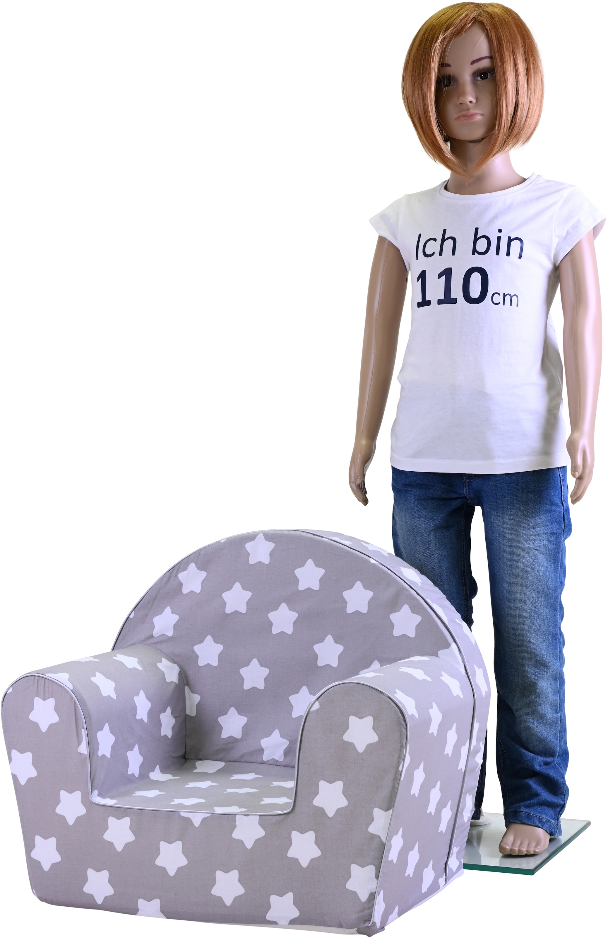 Knorrtoys® Sessel »Grey White Stars«, für Kinder; Made in Europe