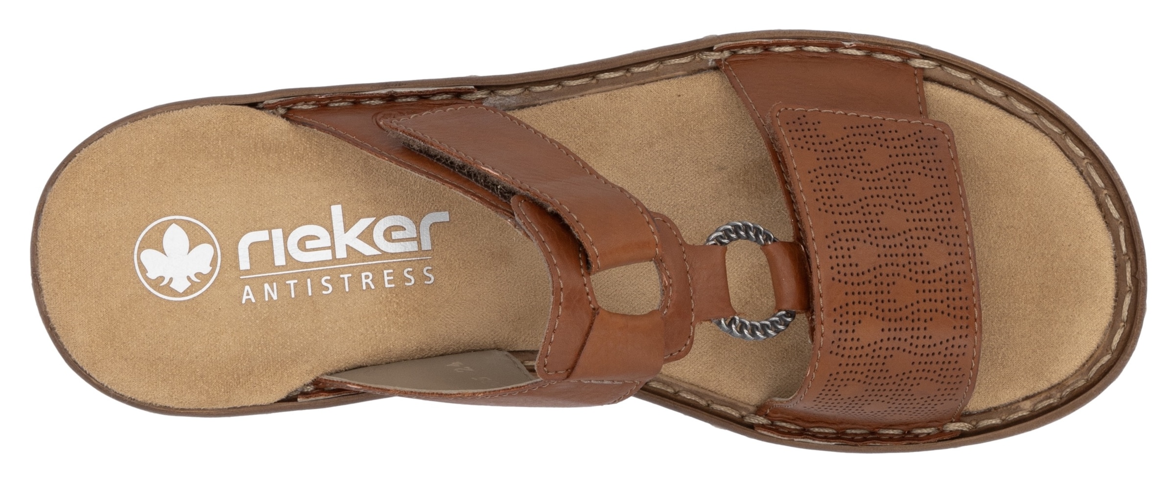 Rieker Pantolette  chaussure d'été, chaussure de plage, chaussure à scratch avec perforations