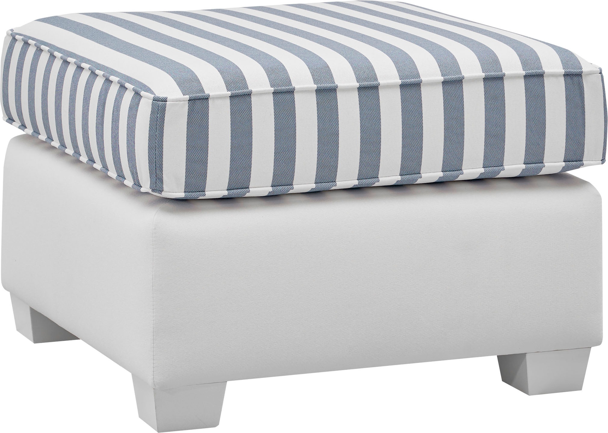 Home affaire Hocker »CALIFORNIA«, maritimer Landhausstil, Hocker in 2 Grössen, Holzfüsse Weiss lackiert