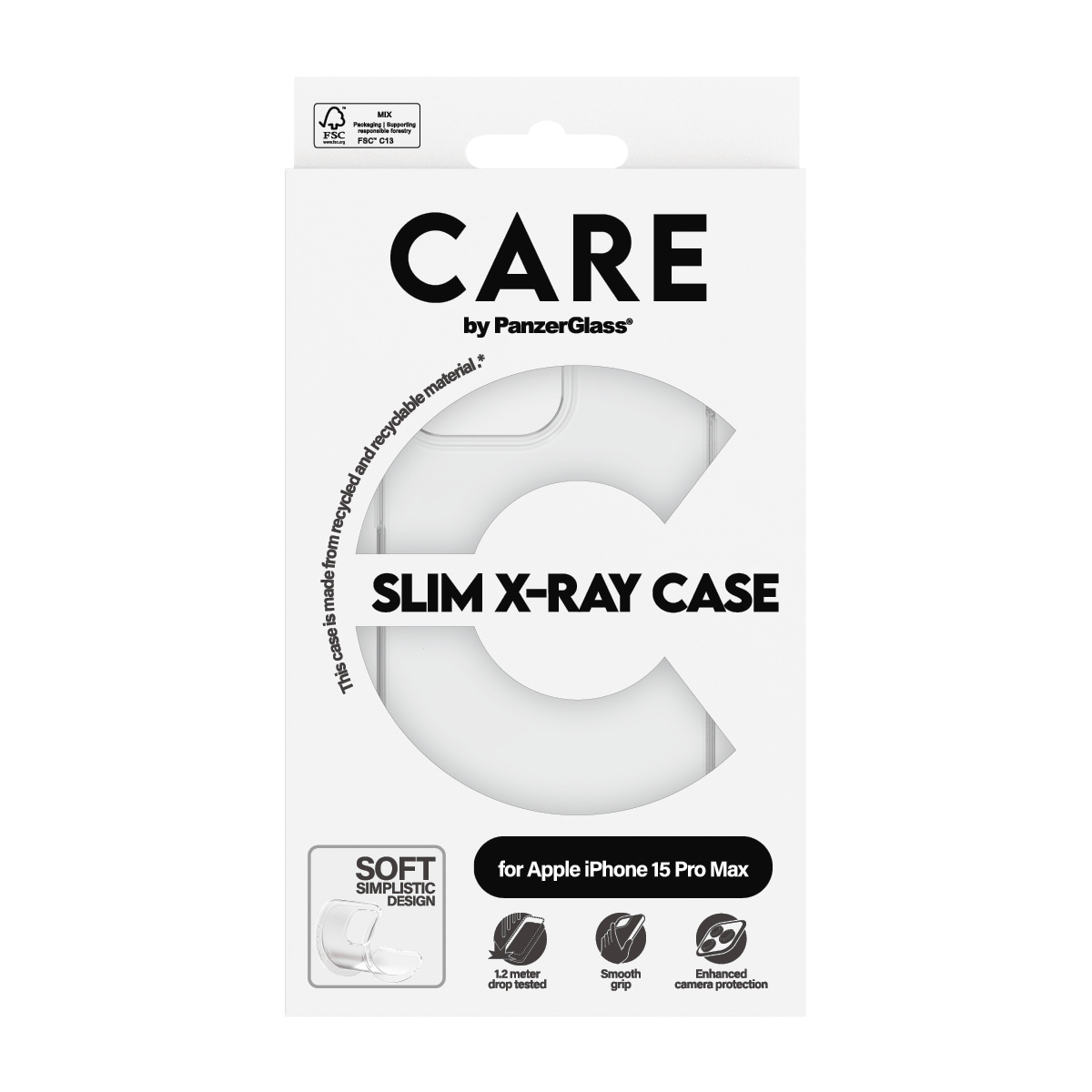 CARE by PanzerGlass Handyhülle »Slim X-Ray Case für Apple iPhone 15 Pro Max Fashion X-Ray Soft« Backcover, Schutzhülle, Handyschutzhülle, Case, Schutzcase, stossfest