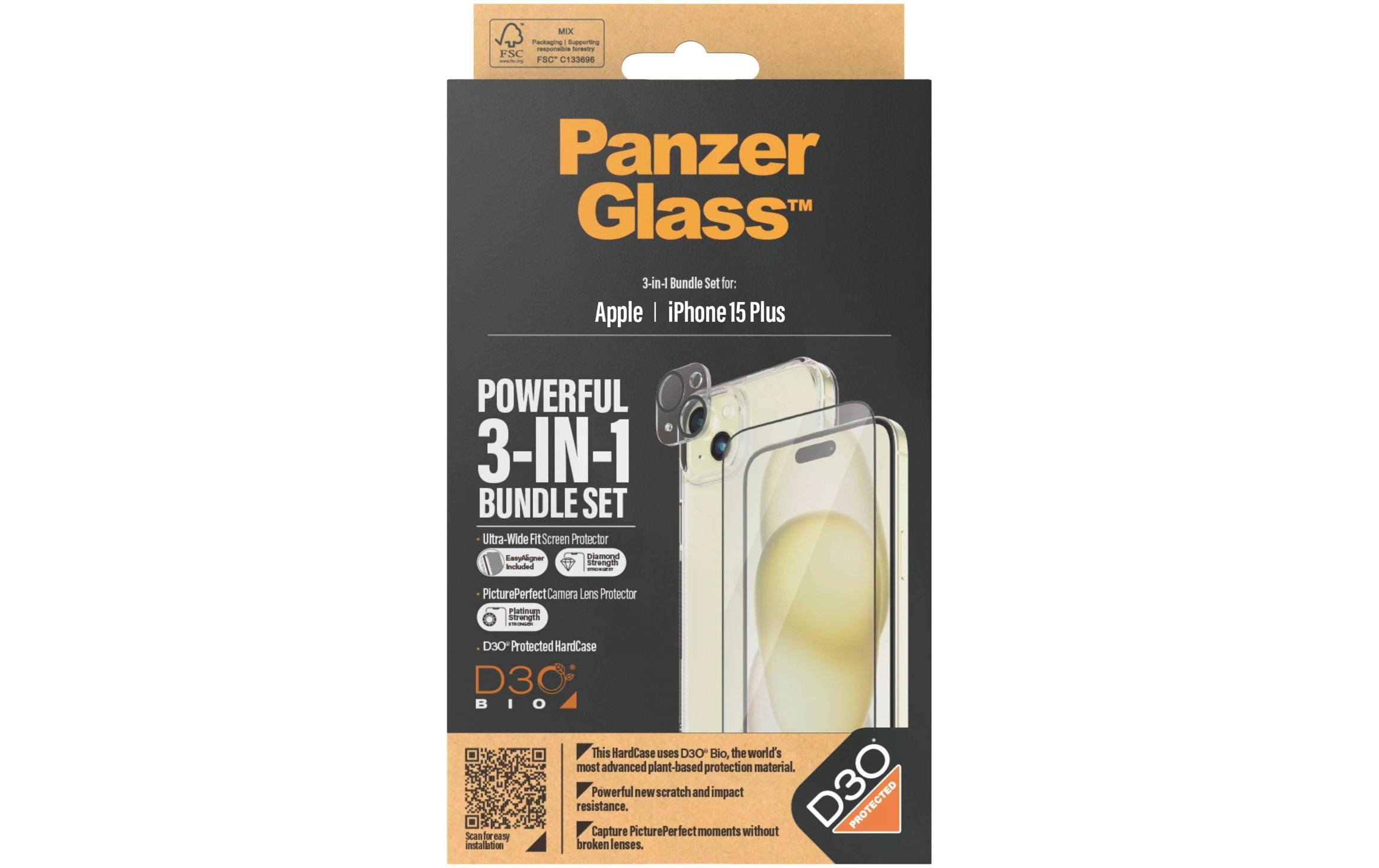 PanzerGlass Handyhülle »Bundle iPhone 15 Plus« Apple iPhone 15 Plus