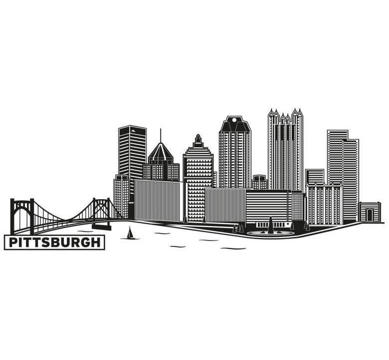 Image of Wall-Art Wandtattoo »XXL Stadt Skyline Pittsburgh 120cm«, (1 St.) bei Ackermann Versand Schweiz