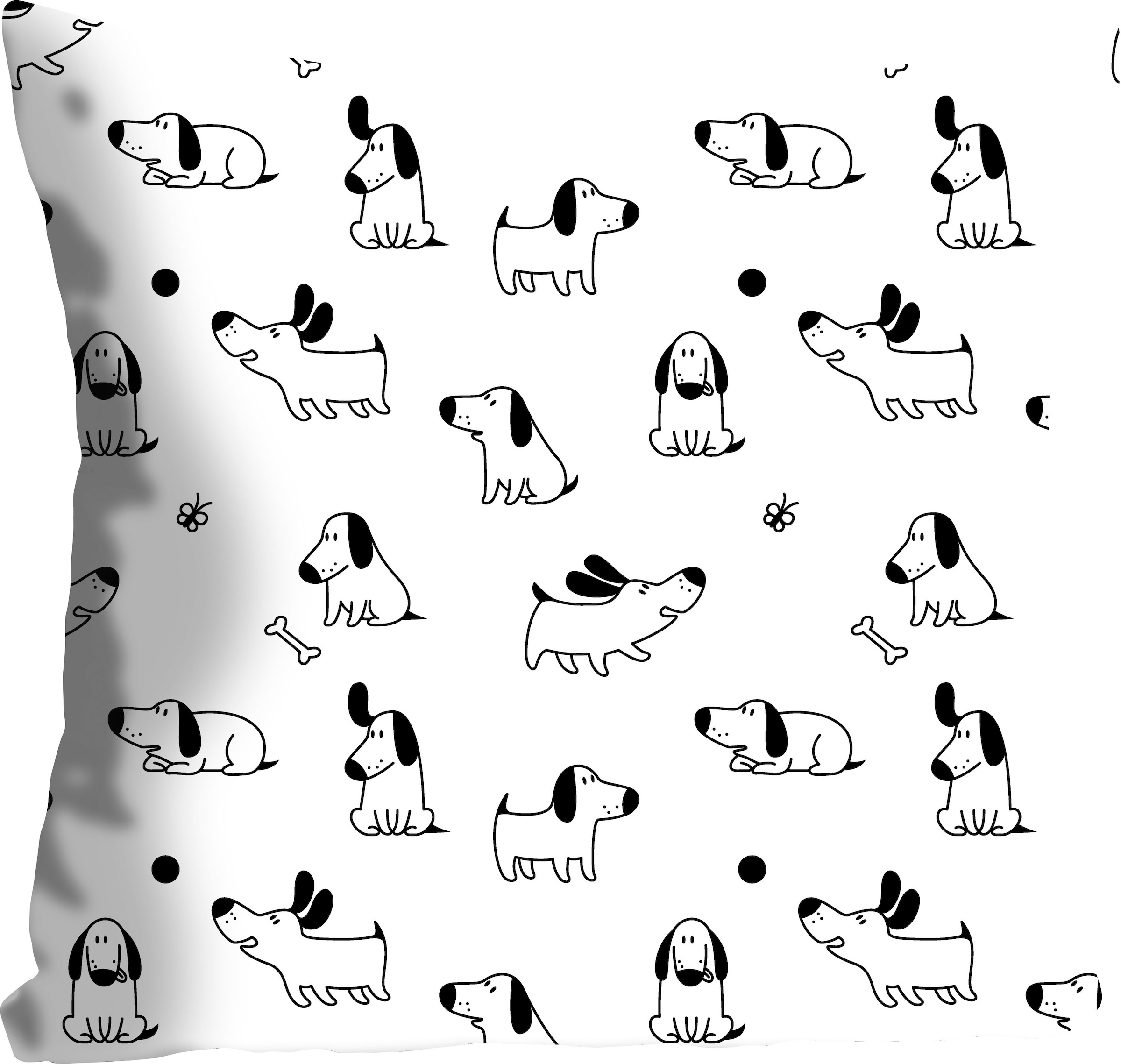 queence Dekokissen »Snoopy«, mit kleinen spielenden Dackeln, Kissenhülle ohne Füllung, 1 Stück