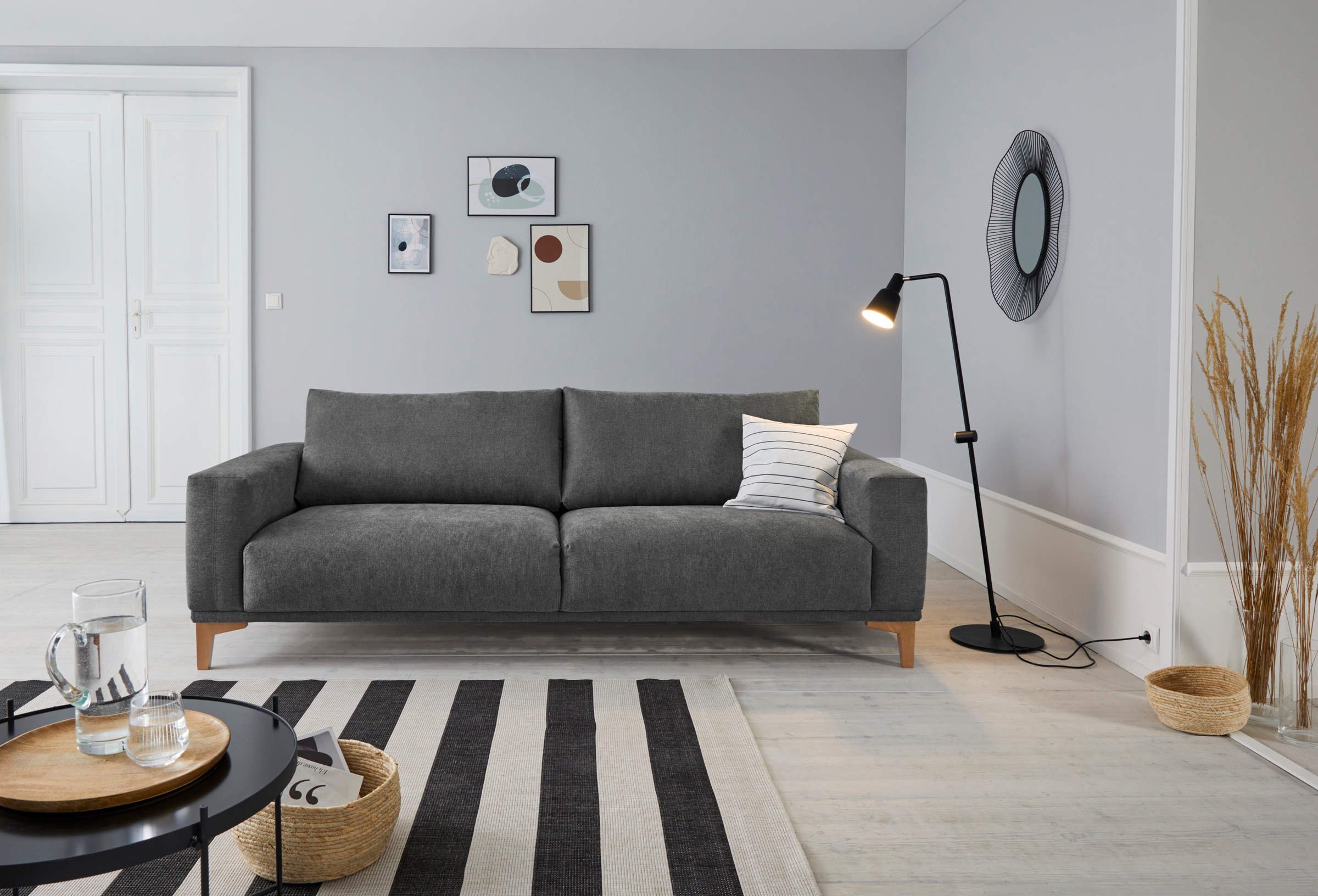 Image of andas 3-Sitzer »Askan«, mit Wellenunterfederung und massiven Holzfüssen bei Ackermann Versand Schweiz