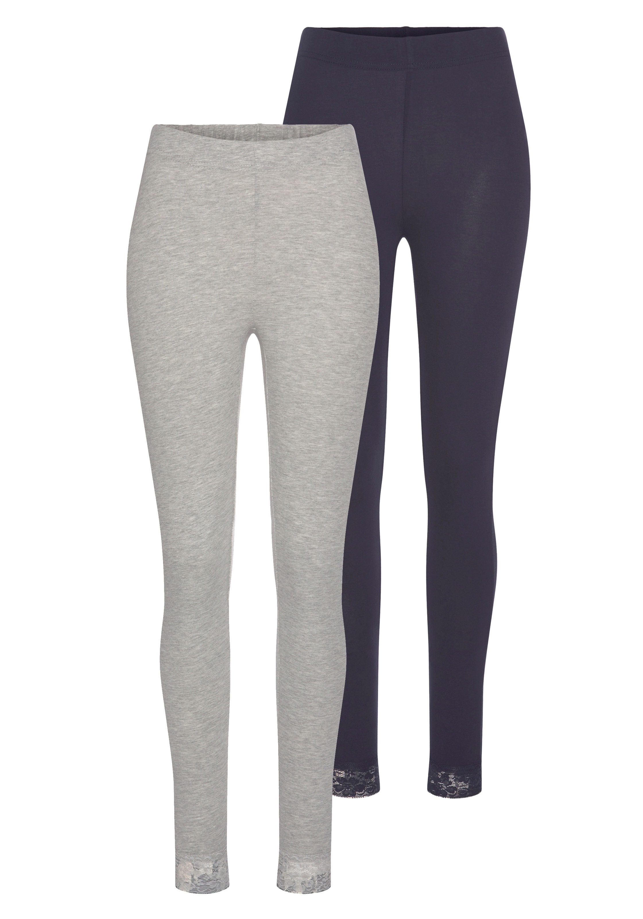 Image of Flashlights Leggings, (Packung, 2er-Pack), mit Spitze bei Ackermann Versand Schweiz