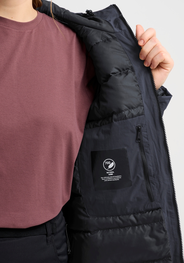 Jack Wolfskin Manteau en duvet »FIORA BAY COAT W RDS« Pour activités sportives de plein air et randonnée, coupe longue