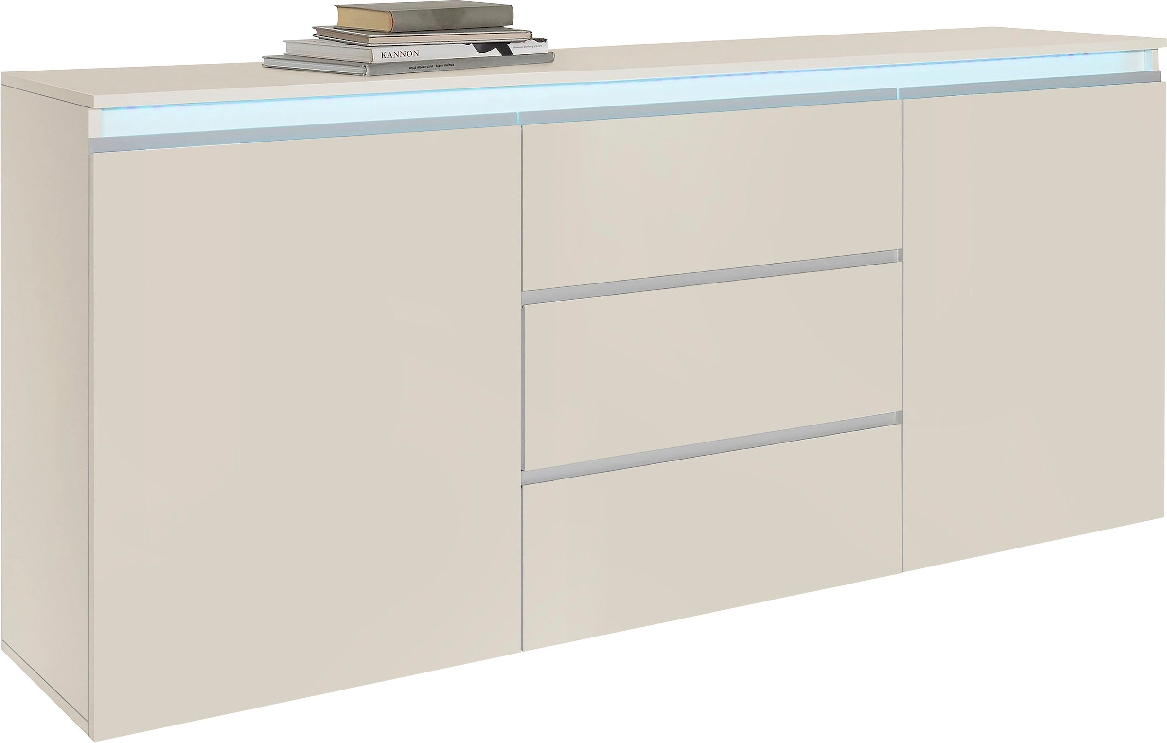 Image of Home affaire Sideboard "Magic, Kommode, Schrank, Stauraumschrank" Hochwertiger Aluminiumgriff, 2 Türen, 3 Schubkästen,B/T/H 180×40×81 cm