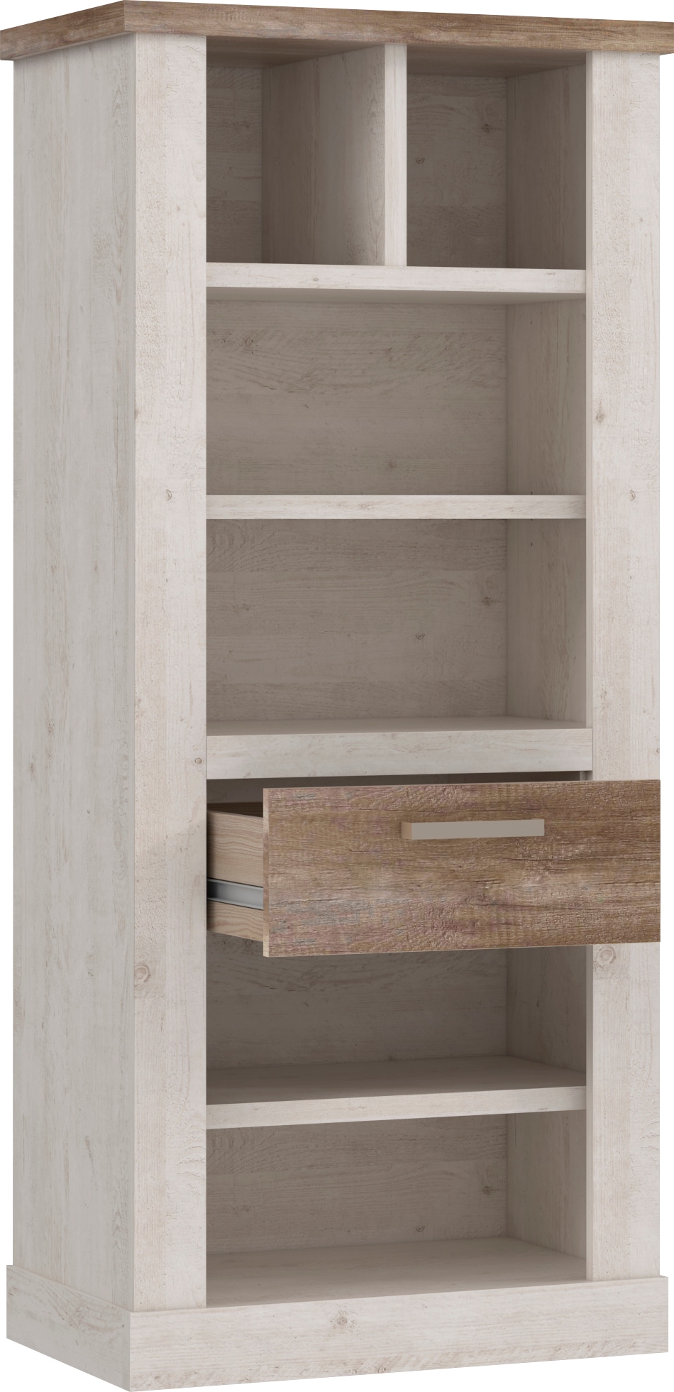 FORTE Bücherregal Höhe  160 cm, Aktenregal mit Schublade, im Landhausstil