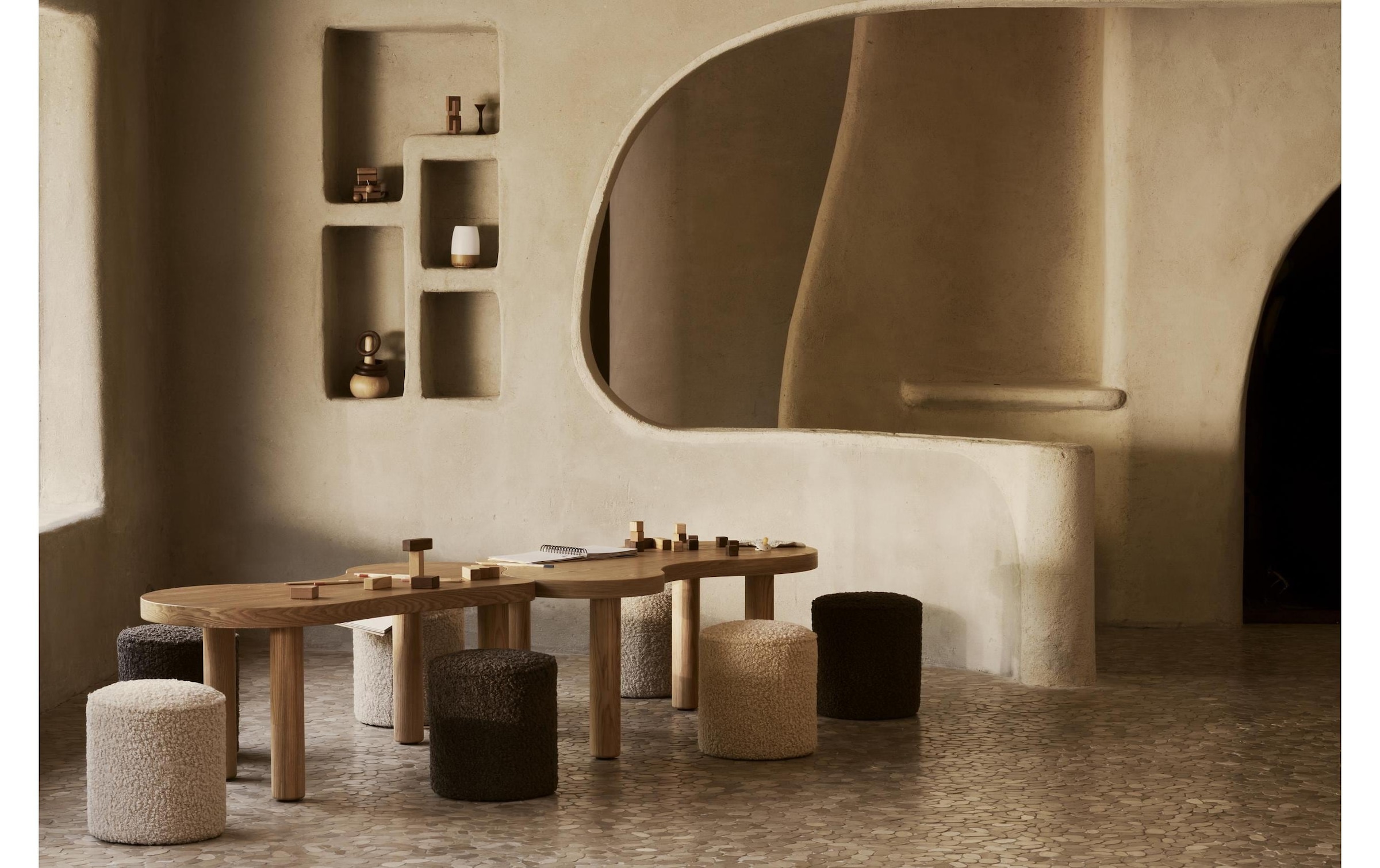Quax Pouf »Modu Organic Sperrholz/Textil, Braun«