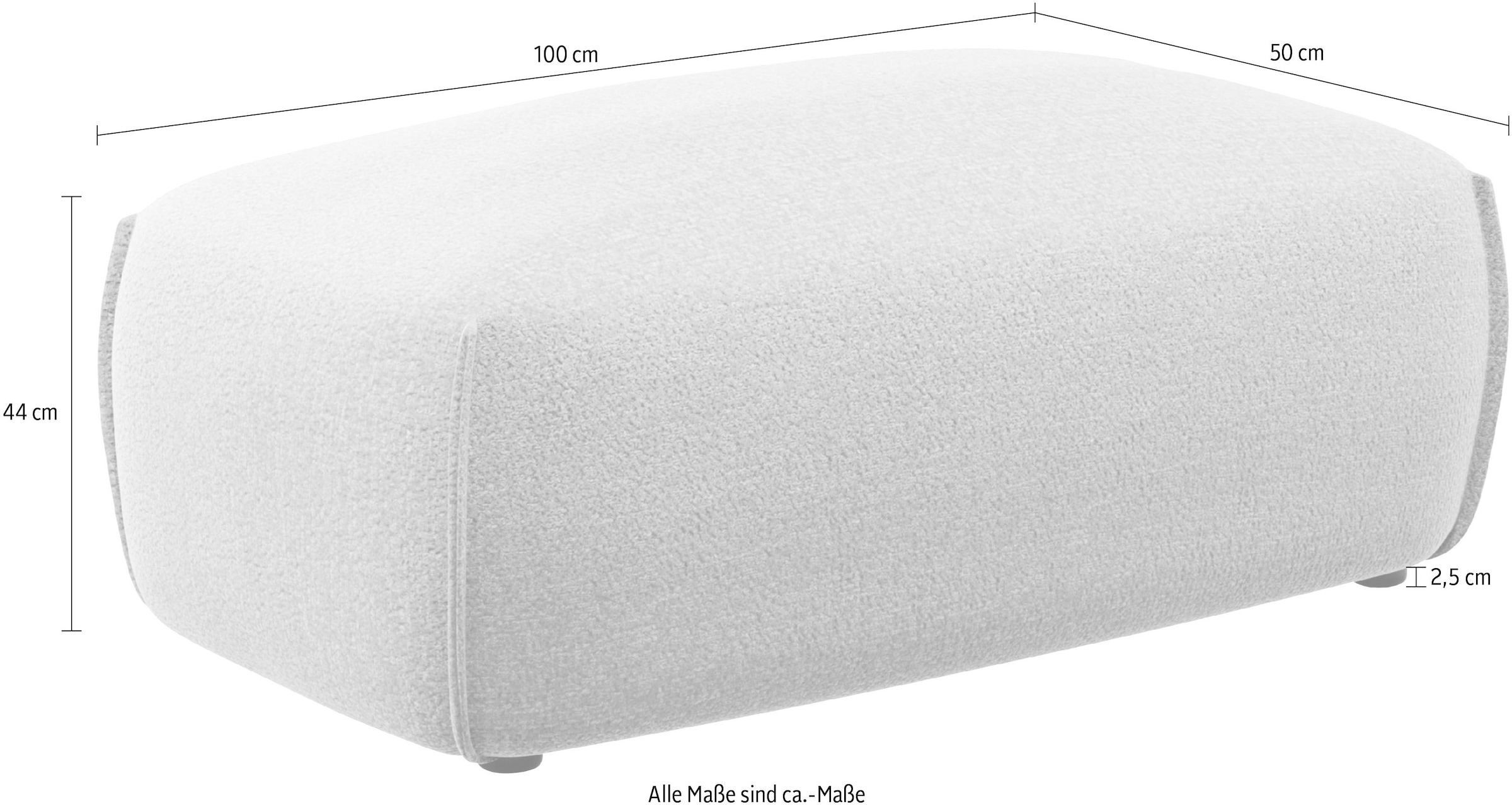 TRENDMANUFAKTUR Polsterhocker »Shawn elegant und bequem« organische Form, mit hochwertigem Bezug
