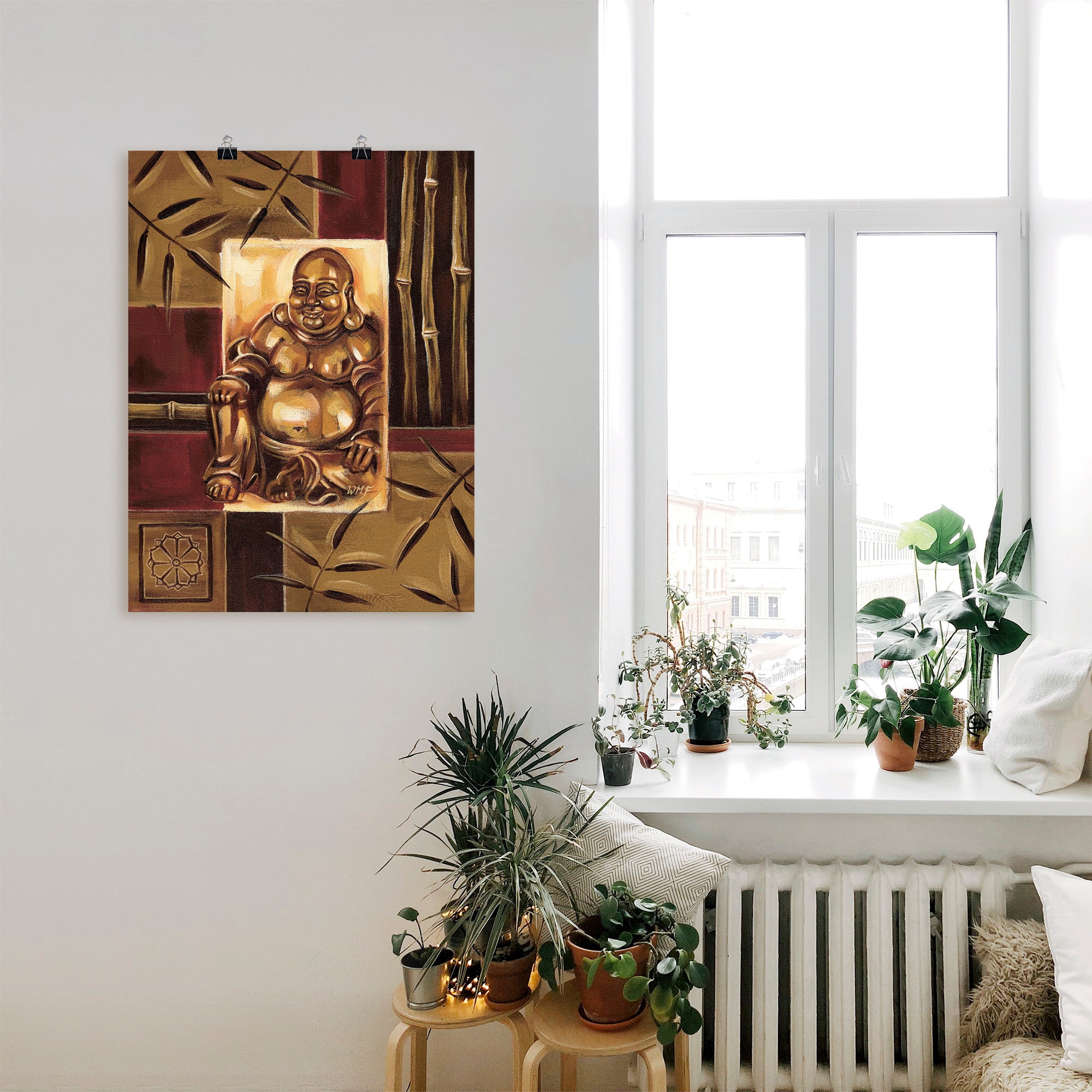 Artland Wandbild »Lachender Buddha«, Religion, (1 St.), als Leinwandbild, Poster in verschied. Grössen