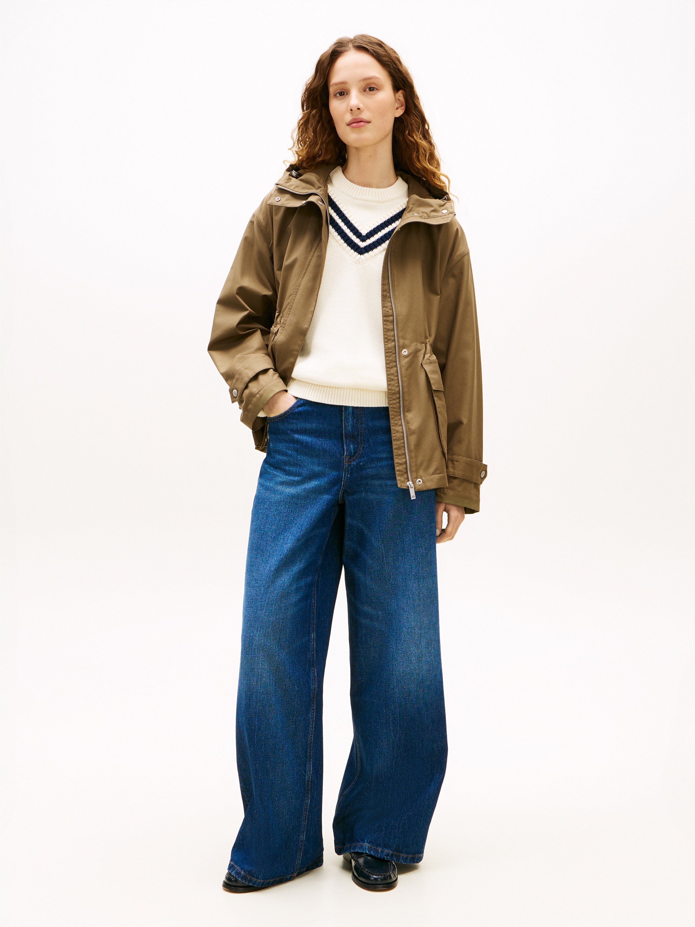 Tommy Hilfiger Veste d'extérieur »COTTON NYLON UTILITY SHORT PARKA« mit Kapuze mit verdecktem Reissverschluss