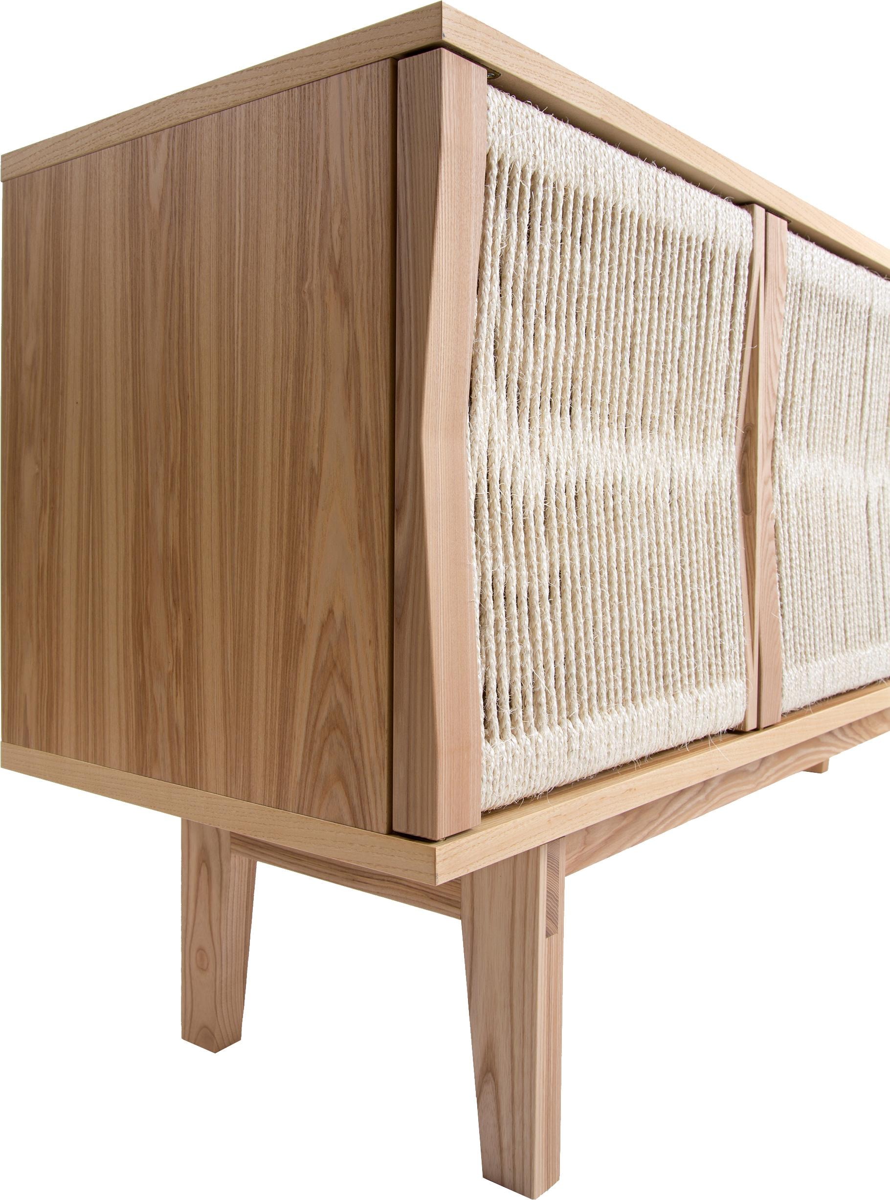 Woodman Sideboard »Lidia« Kommode, Türenfronten aus nartürlichem Hanfseil, Breite 180 cm, FSC®