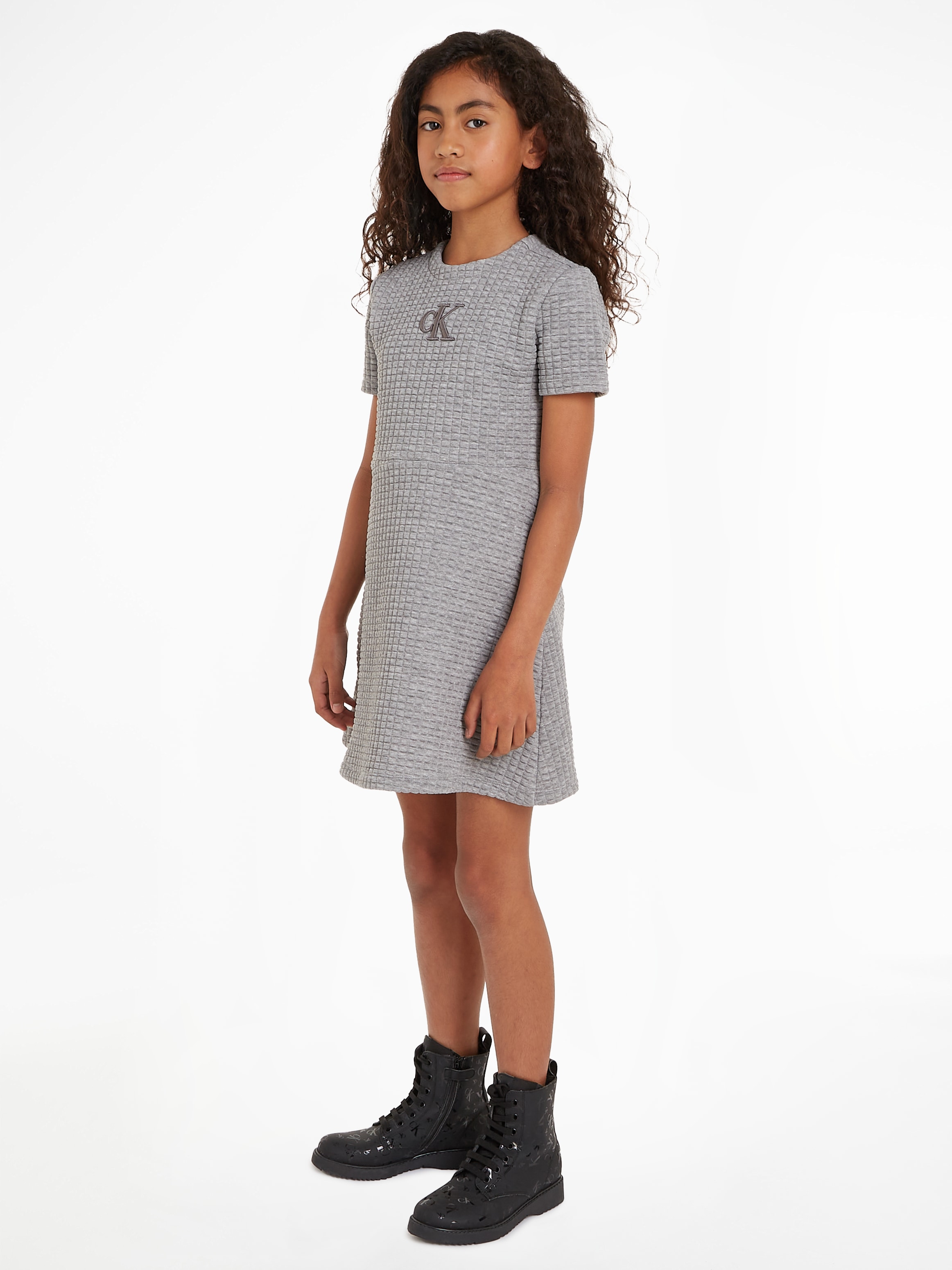 Jerseykleid »JACQUARD QUILTED SS DRESS«, für Kinder bis 16 Jahre