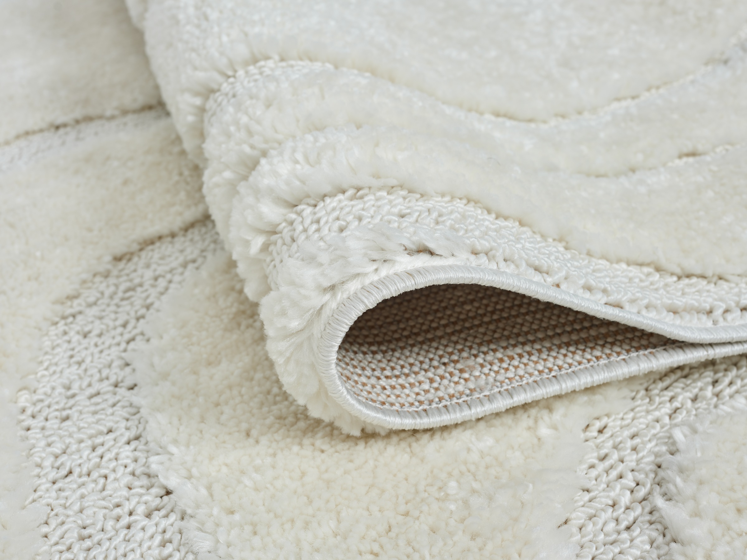 homsy by Ana Johnson Tapis »Waavy mit Fransen, Wellen Design« Rectangulaire 20 mm Höhe Boho, 3D Optik, Scandi, Hoch-Tief, Wohnzimmer, Schlafzimmer