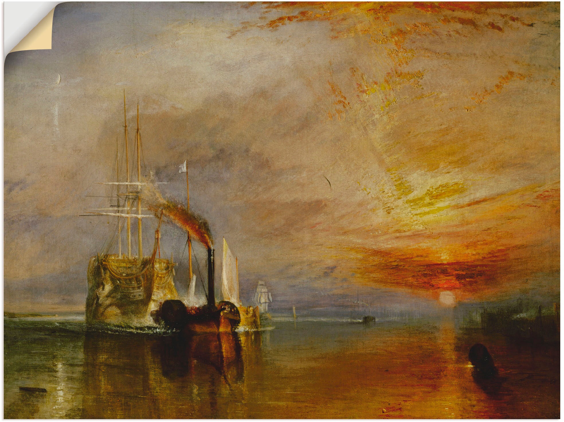 Image of Artland Wandbild »Die Temeraire an ihrem Ankerplatz«, Gewässer, (1 St.), in vielen Grössen & Produktarten -Leinwandbild, Poster, Wandaufkleber / Wandtattoo auch für Badezimmer geeignet bei Ackermann Versand Schweiz