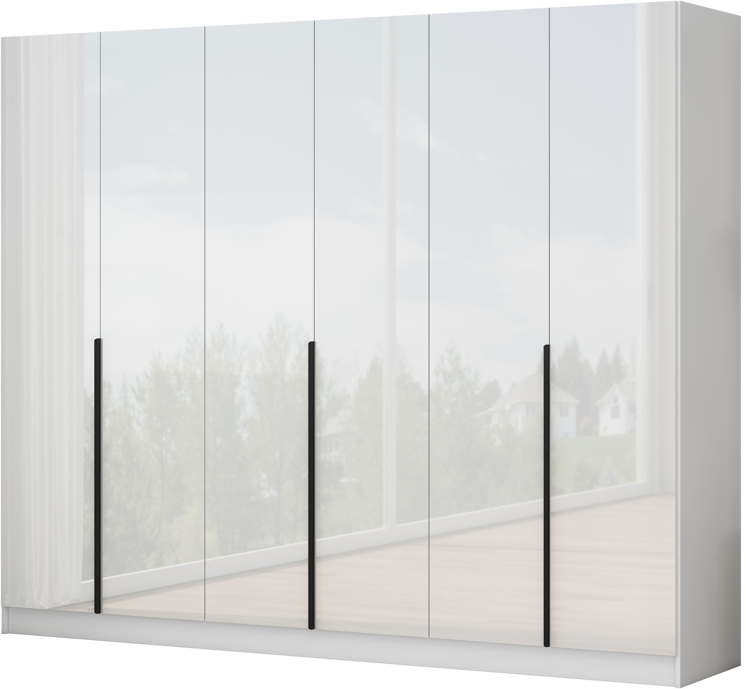 GOODproduct Armoires à vêtements »Annor Schlafzimmerschrank Breite 242cm hochglanz Schrank Garderobe« Armoire à portes battantes avec aménagement intérieur parfait - poignées de porte élégantes