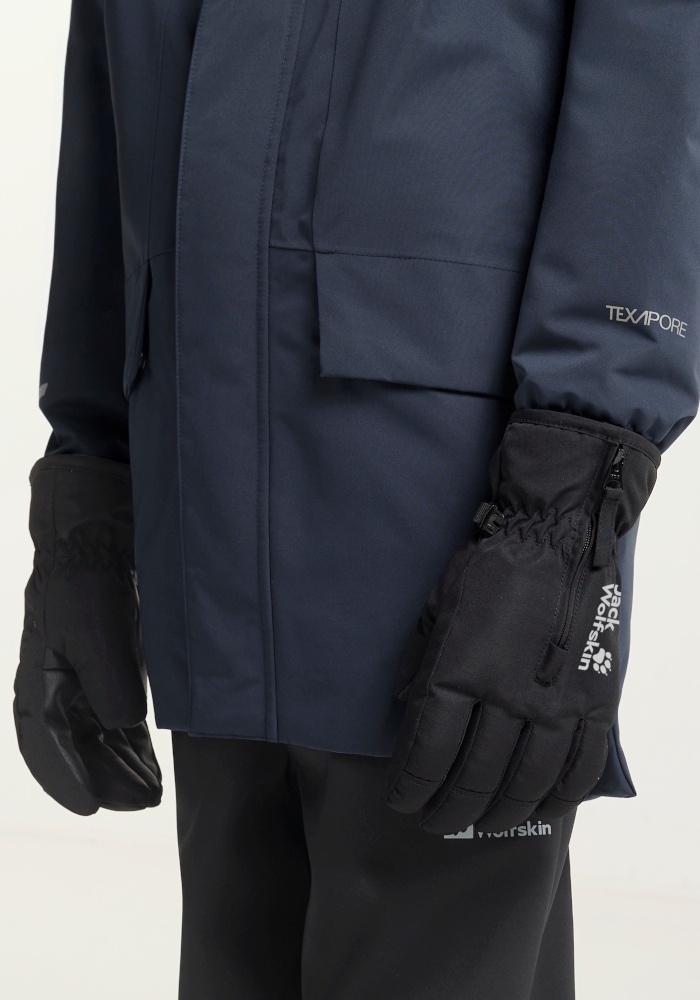 Jack Wolfskin Gants multisports »EASY ZIP GLOVE K« Doublure thermique isolante, tige longue avec protection contre le froid