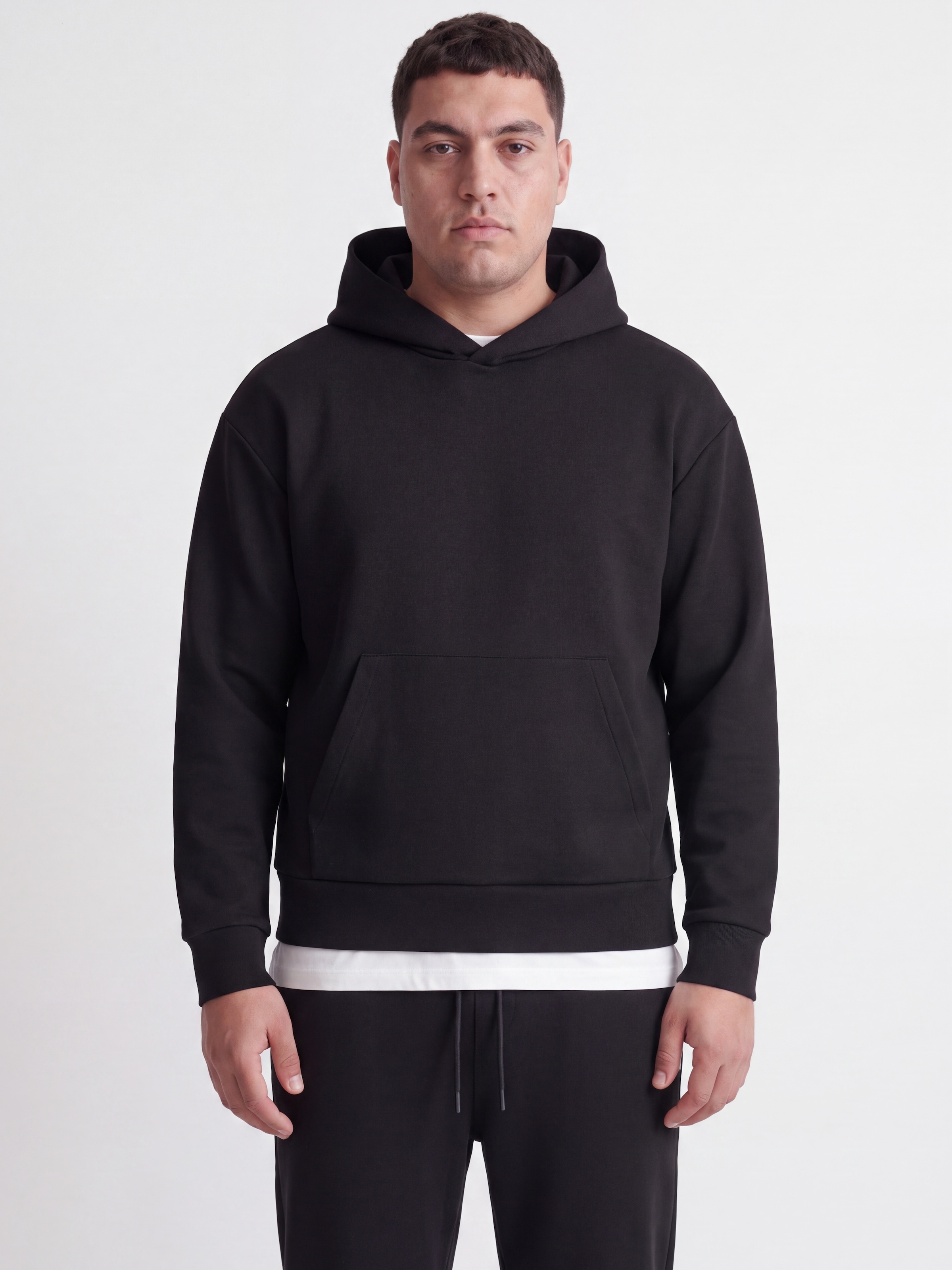 Image of Jack & Jones PlusSize Kapuzensweatshirt "JJEBARRON SWEAT HOOD LN PLS", Materialmix, regular fit
