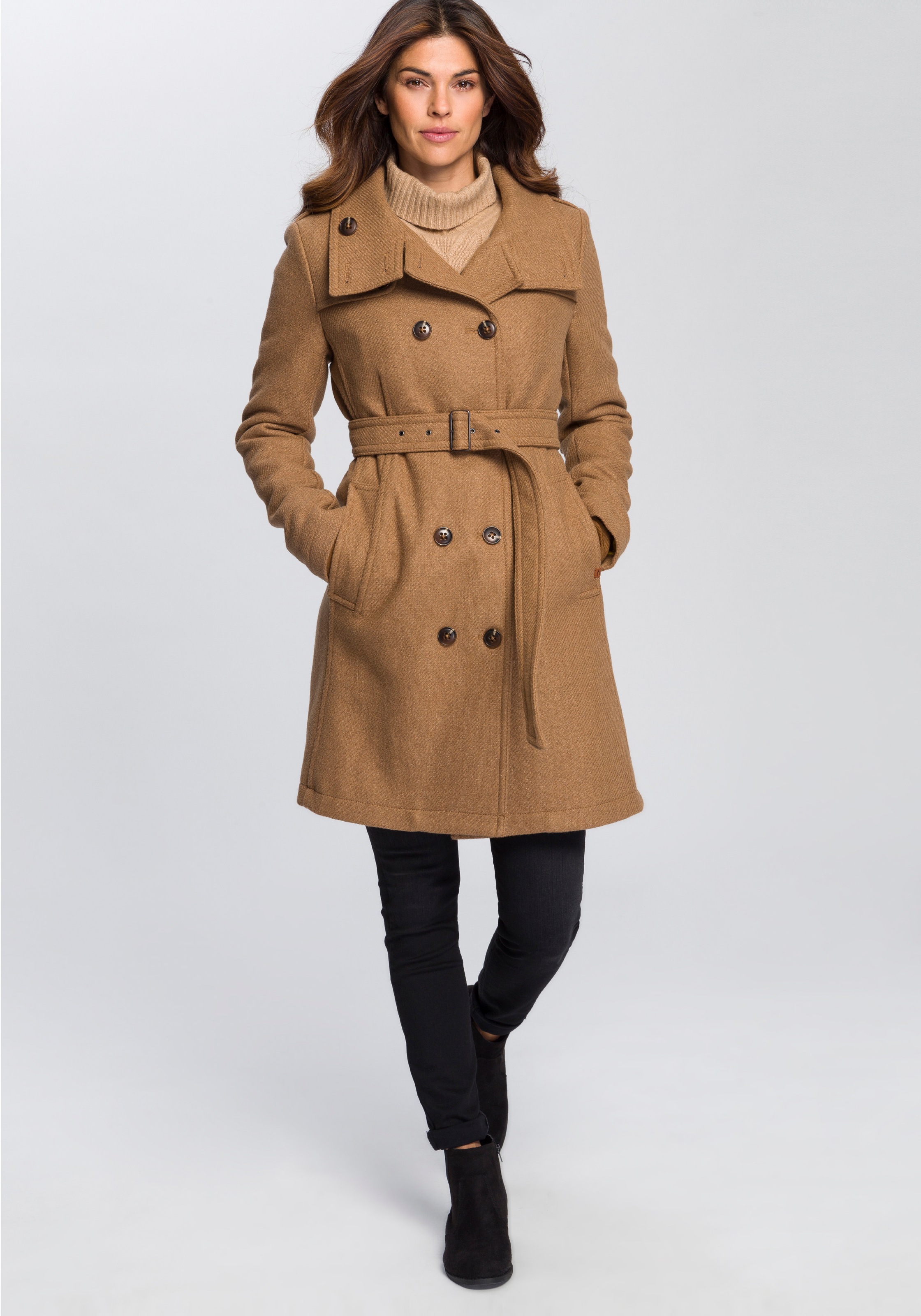 Kurzmantel (Set, 2 tlg., mit abnehmbarem Gürtel)