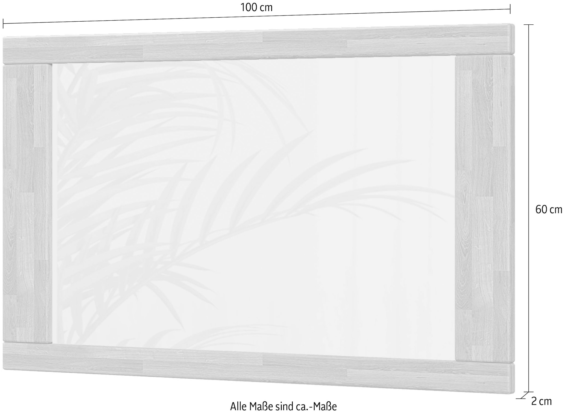 Home affaire Spiegel »Hochkant oder quer montierbar, Rechteckiger Spiegel mit Holz Rahmen« VETRO Wandspiegel B/H:100/60cm,Massivholz,Holz,Flur,Diele,Garderobe